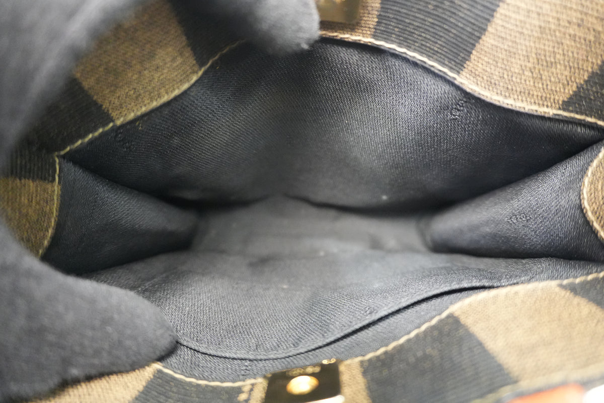 Pre-Owned Fendi Pequin Small Backpack Brown and Black