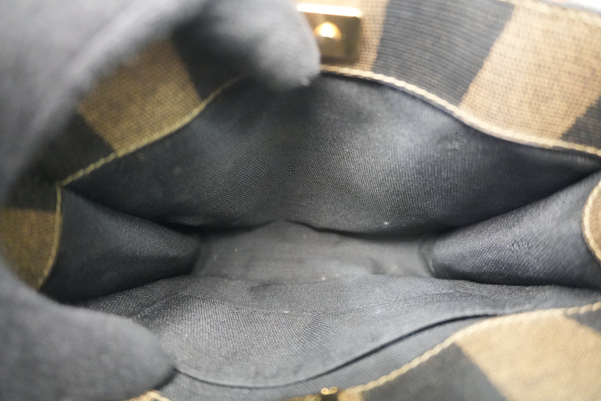 Pre-Owned Fendi Pequin Small Backpack Brown and Black