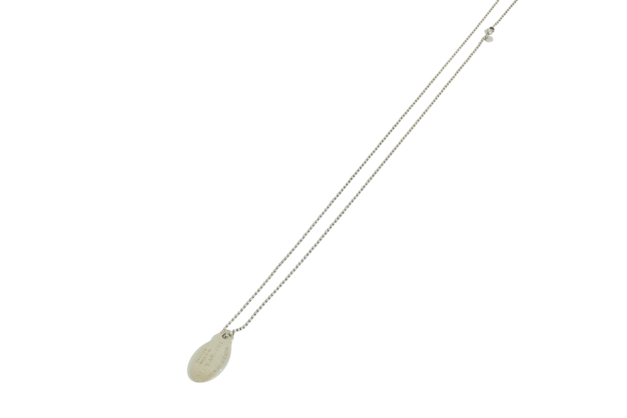 Pre-owned Tiffany & Co. Oval Tag Necklace Silver