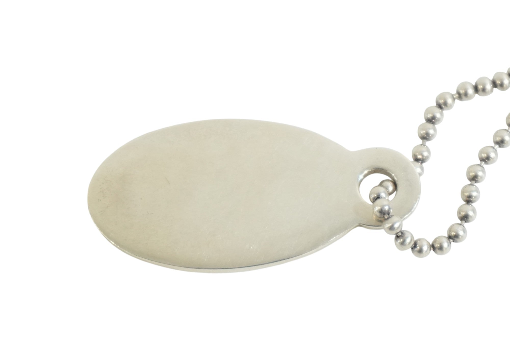 Pre-owned Tiffany & Co. Oval Tag Necklace Silver