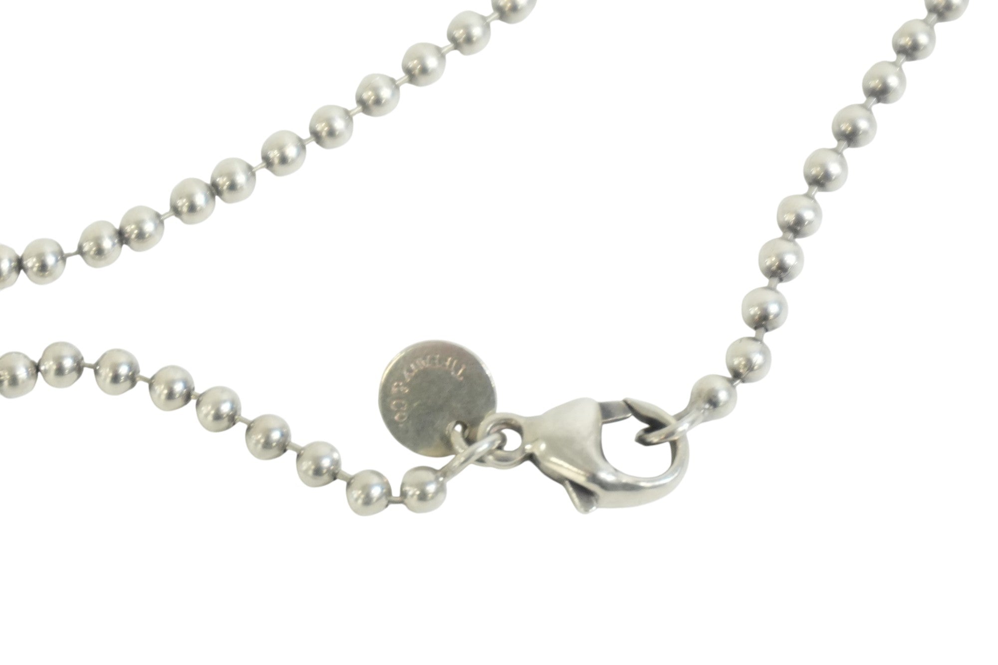 Pre-owned Tiffany & Co. Oval Tag Necklace Silver