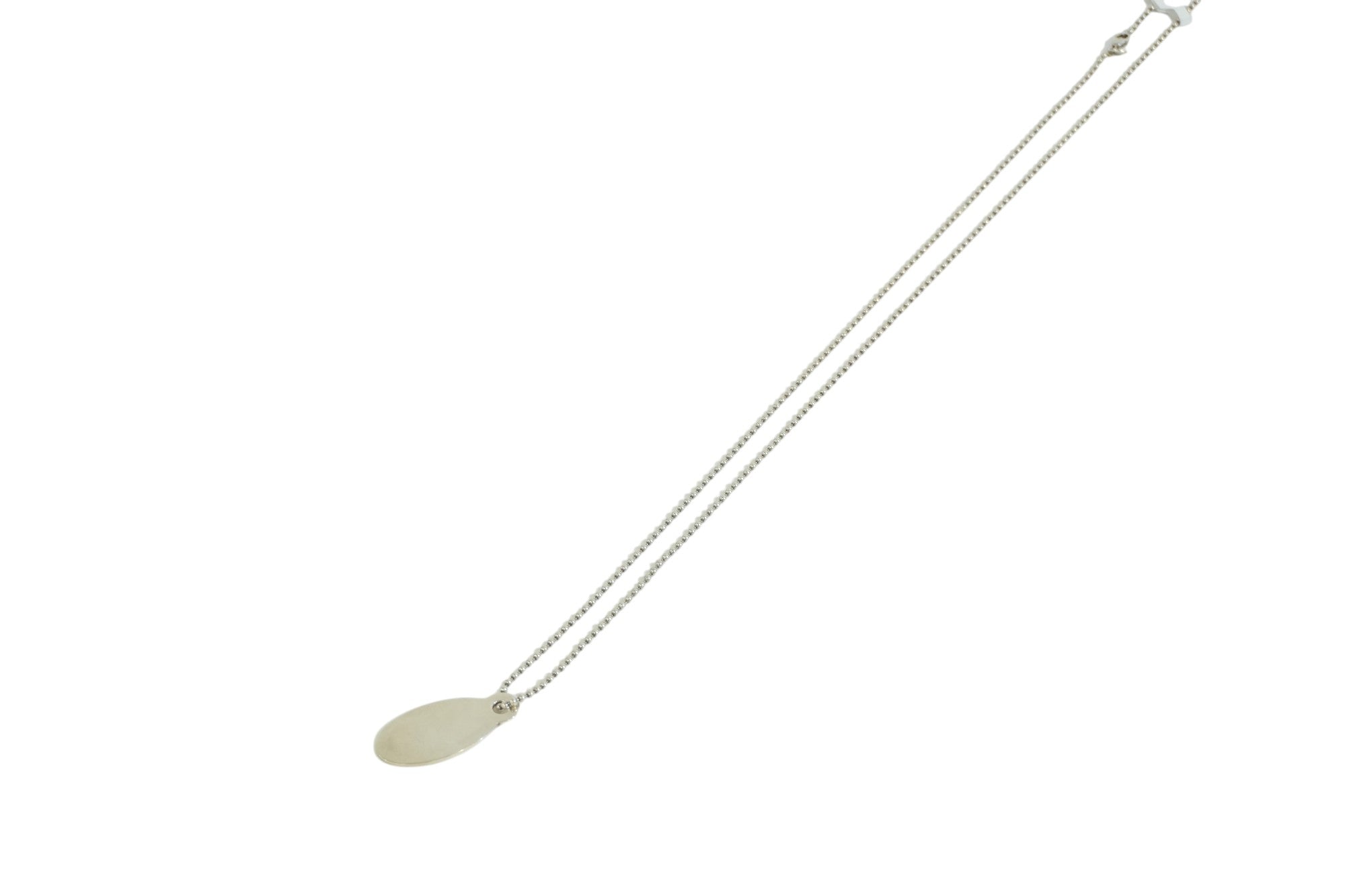 Pre-owned Tiffany & Co. Oval Tag Necklace Silver