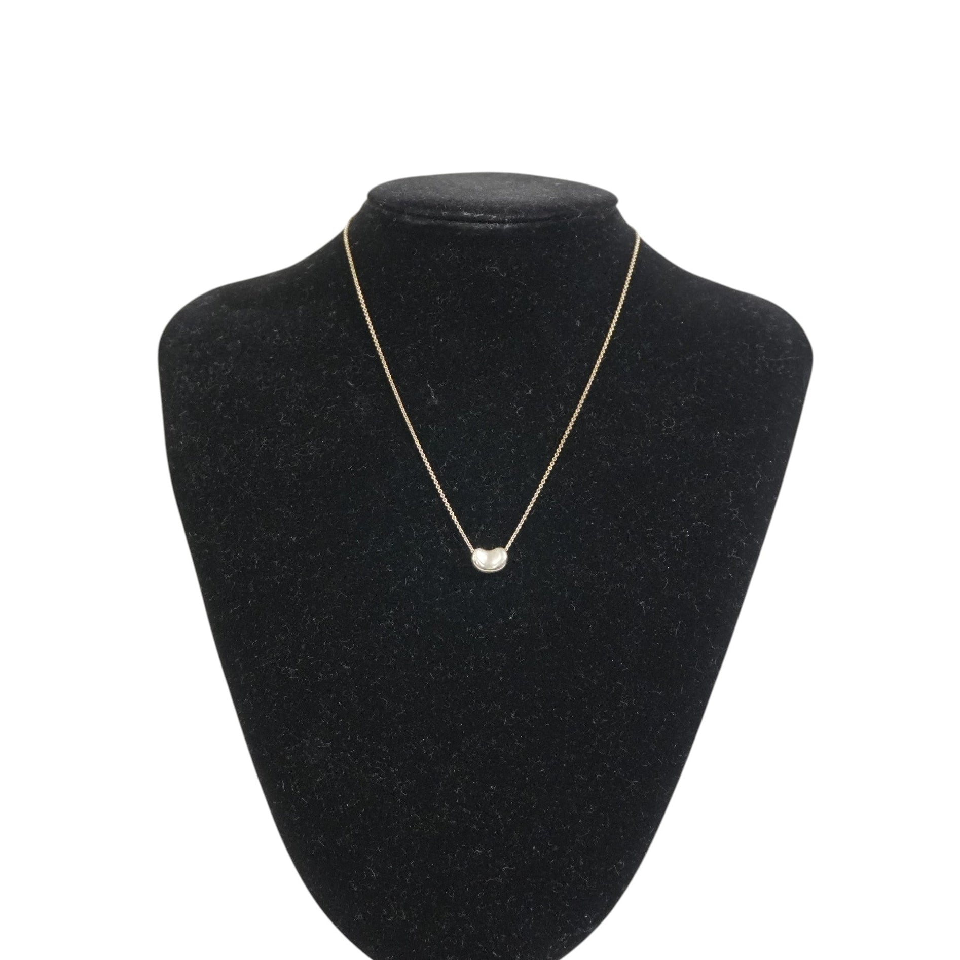 Pre-owned Tiffany & Co. Elsa Peretti Bean Necklace Silver