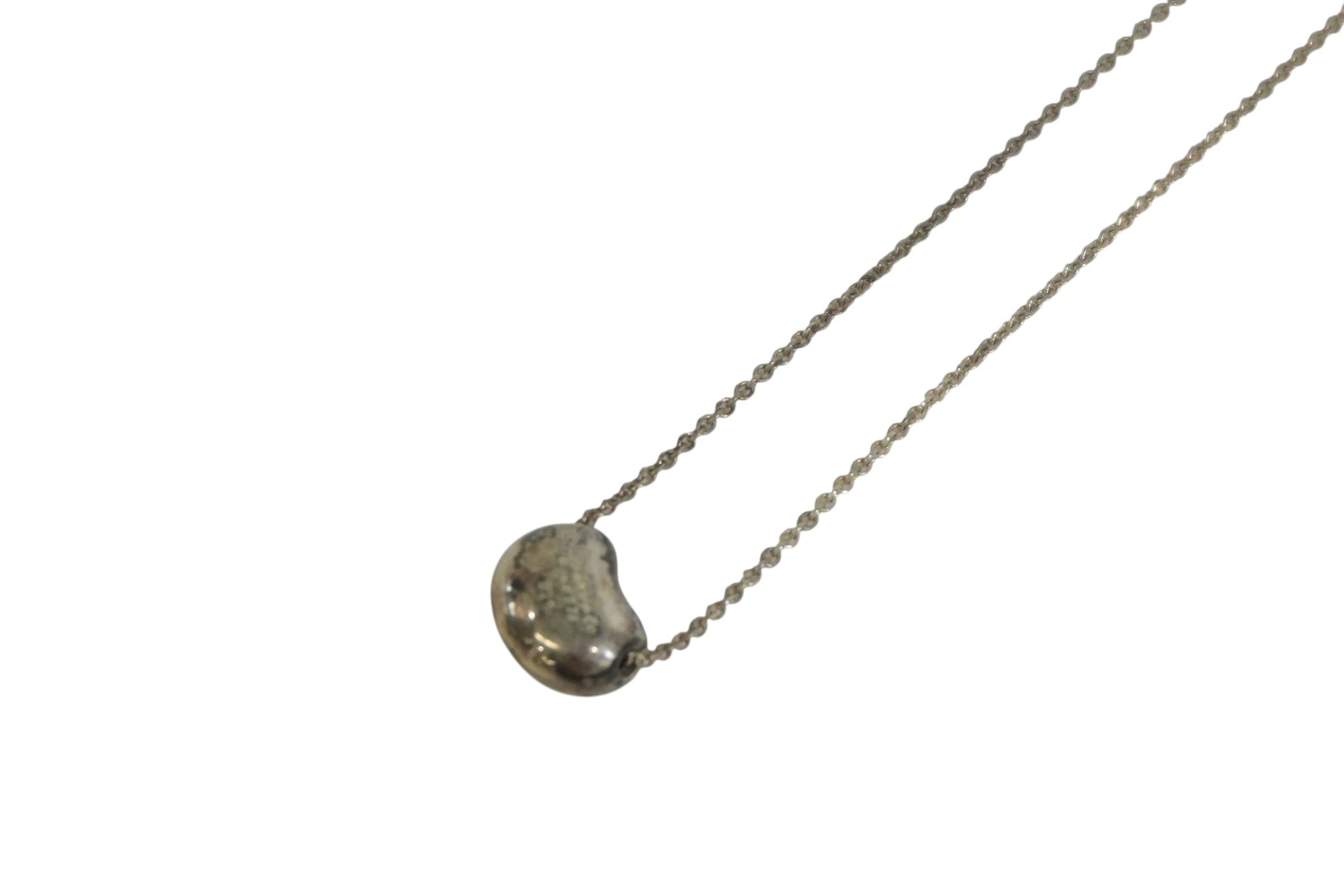 Pre-owned Tiffany & Co. Elsa Peretti Bean Necklace Silver