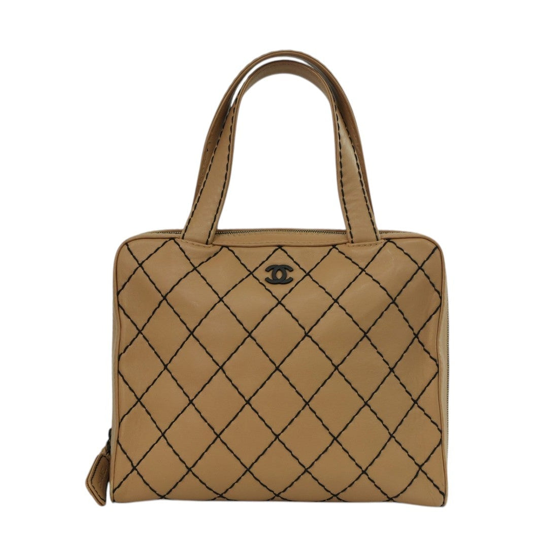 Pre-Owned Chanel Wild Stitch Handbag Beige