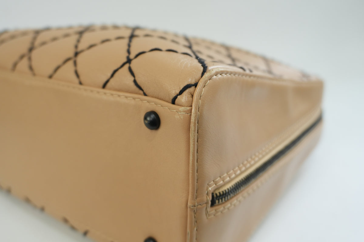Pre-Owned Chanel Wild Stitch Handbag Beige