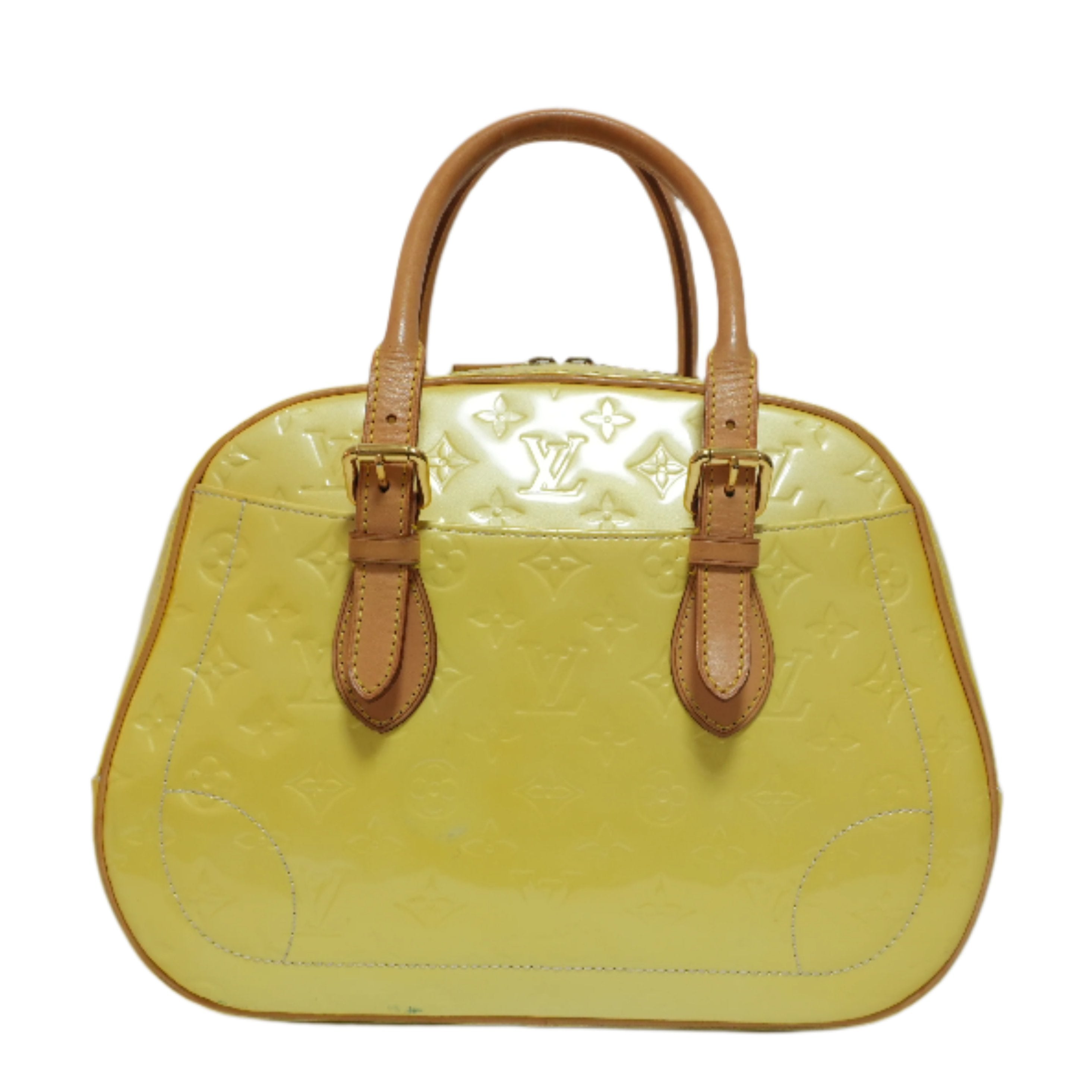 Louis Vuitton Vernis Summit Drive Handbag Yellow Used