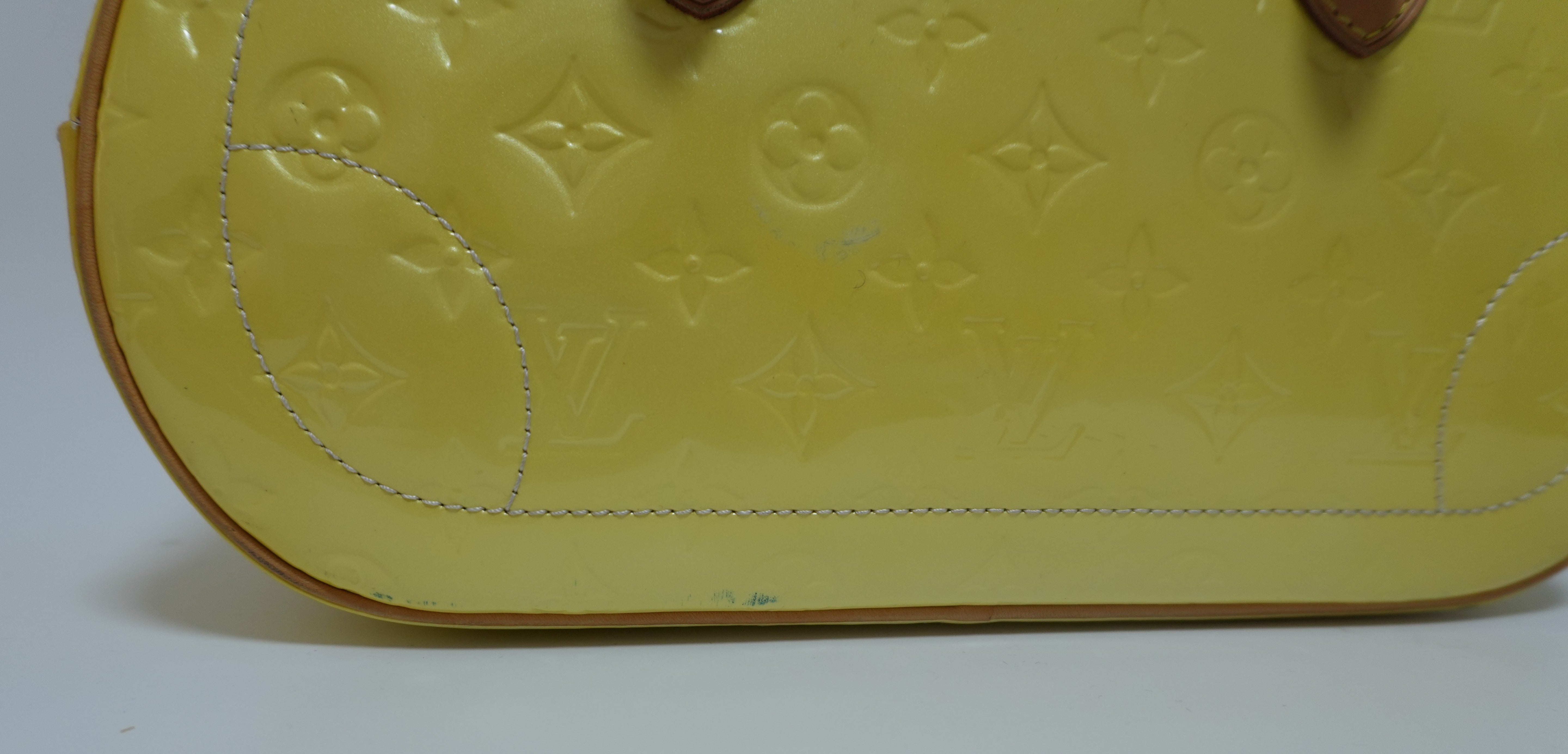 Louis Vuitton Vernis Summit Drive Handbag Yellow Used