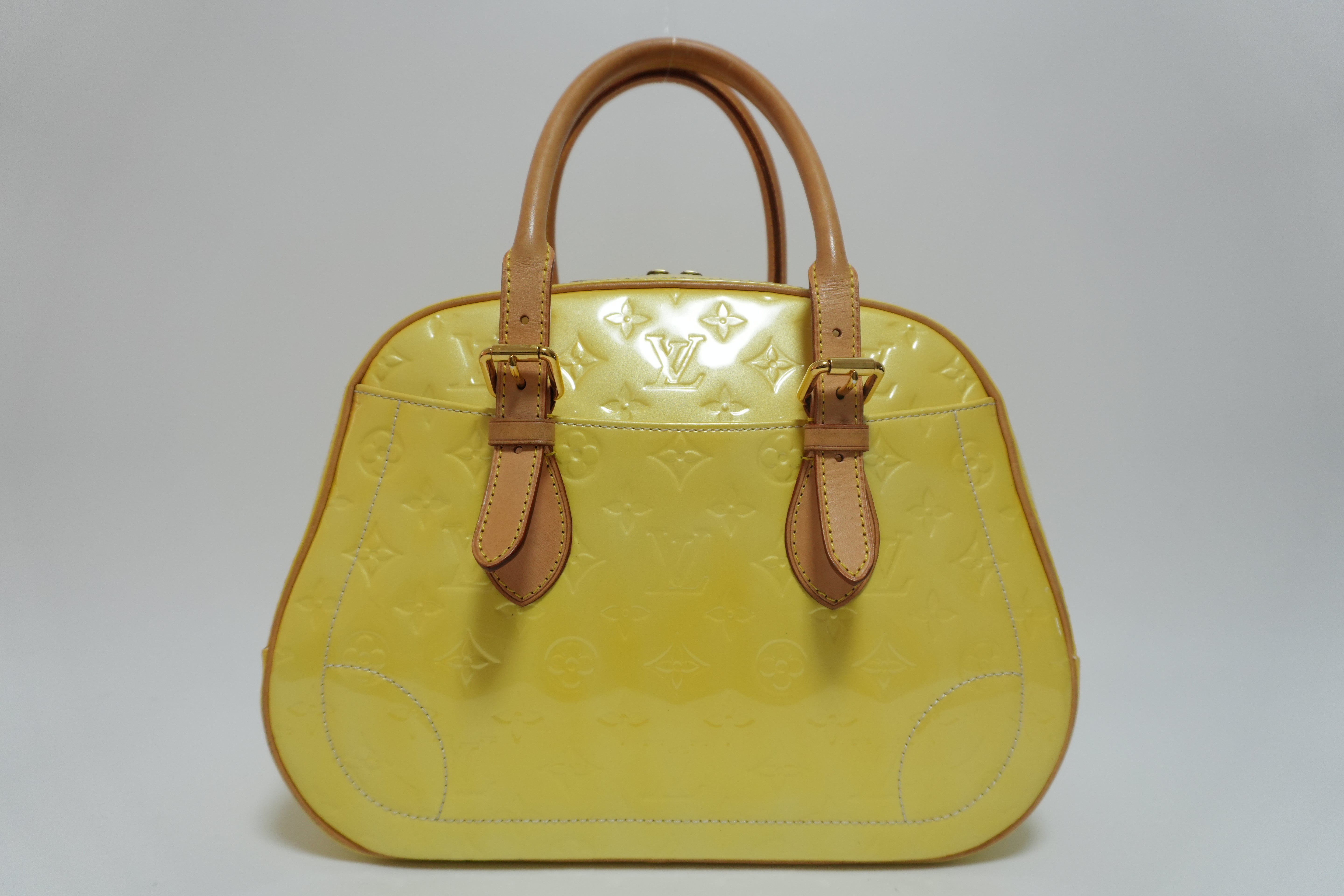 Louis Vuitton Vernis Summit Drive Handbag Yellow Used