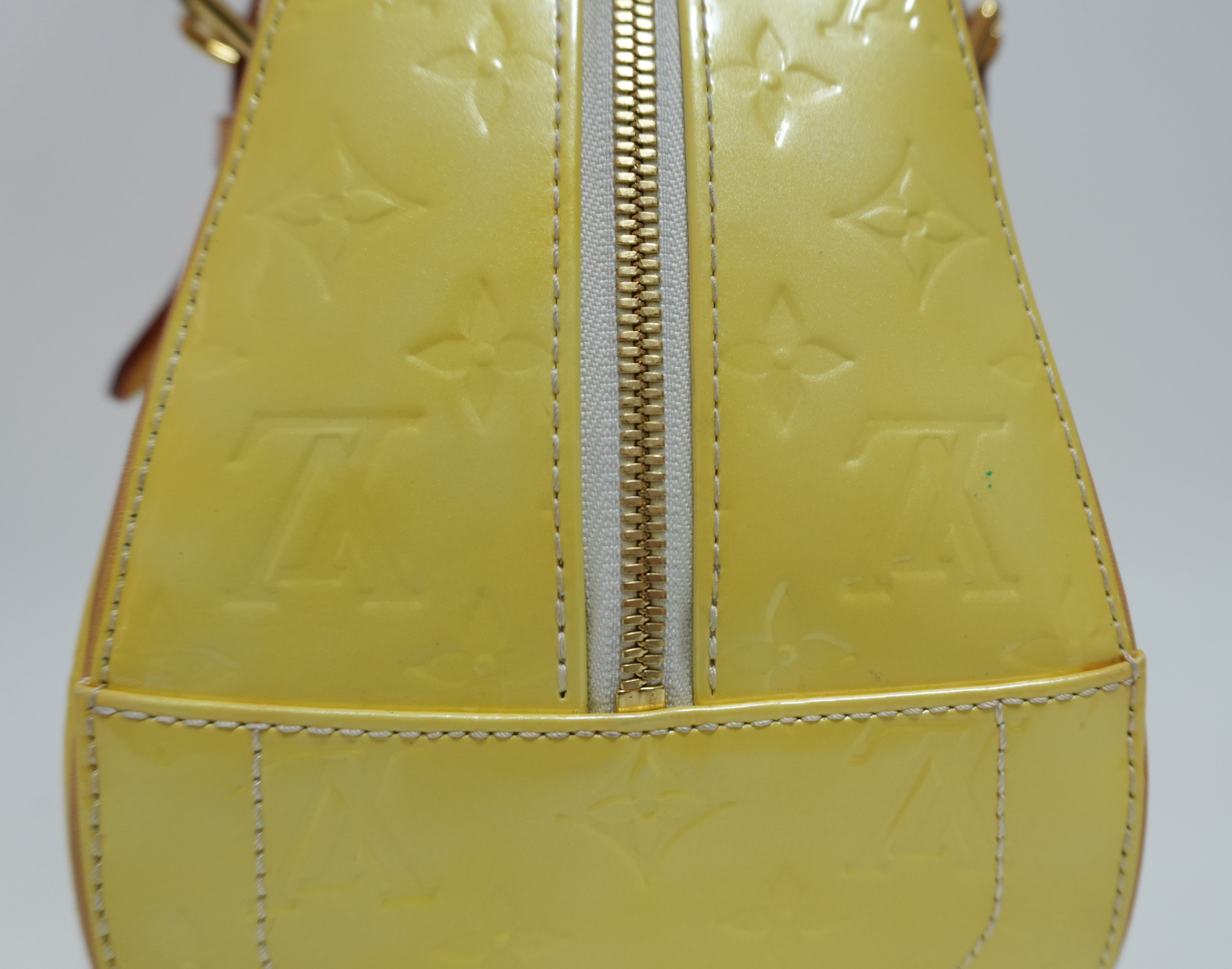Louis Vuitton Vernis Summit Drive Handbag Yellow Used