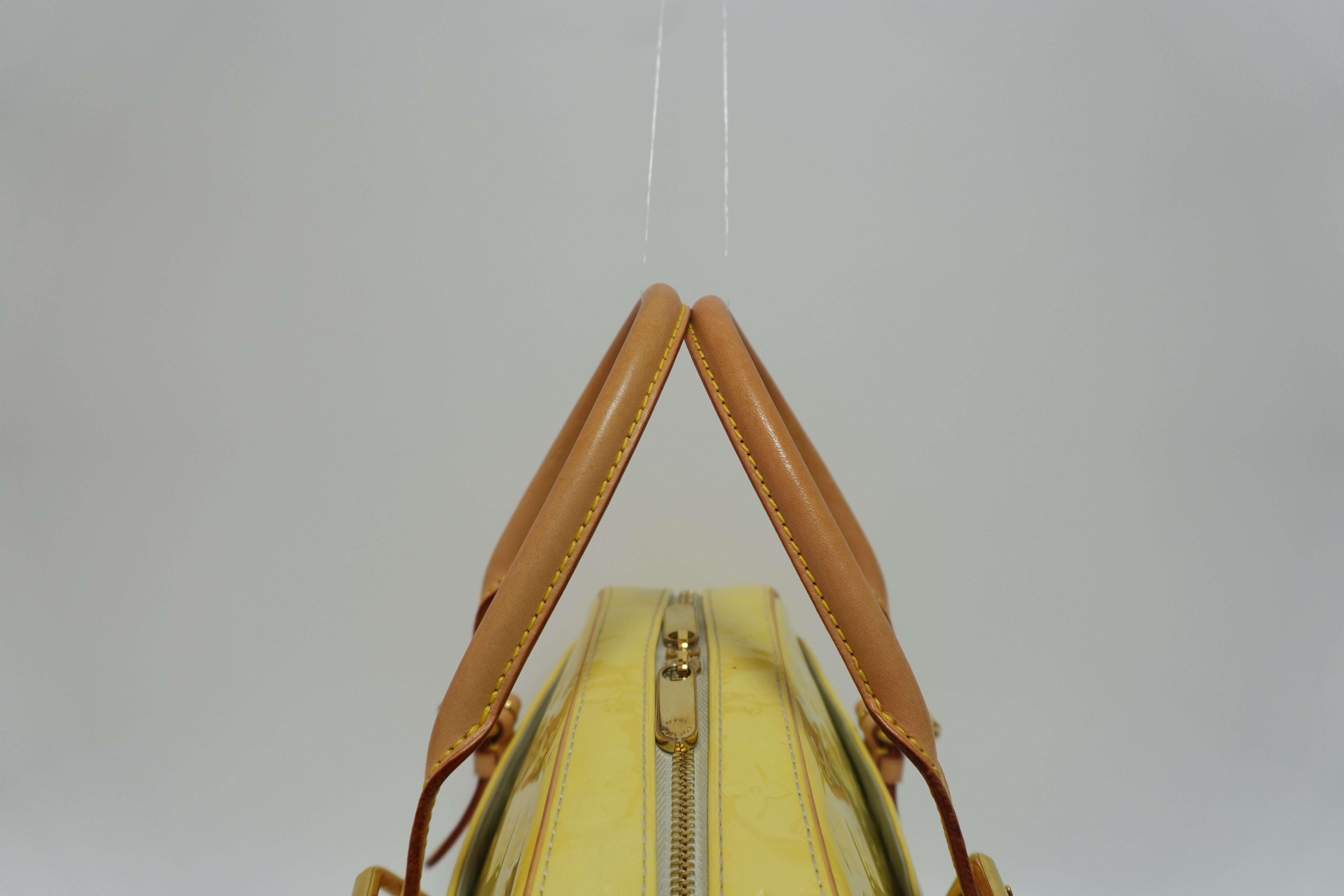 Louis Vuitton Vernis Summit Drive Handbag Yellow Used
