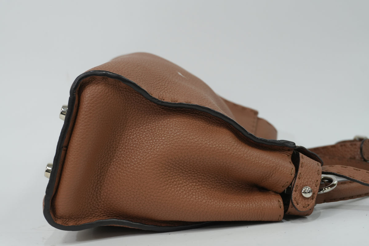 Pre-Owned Fendi Two Way Peek A Boo Shoulder Bag Brown