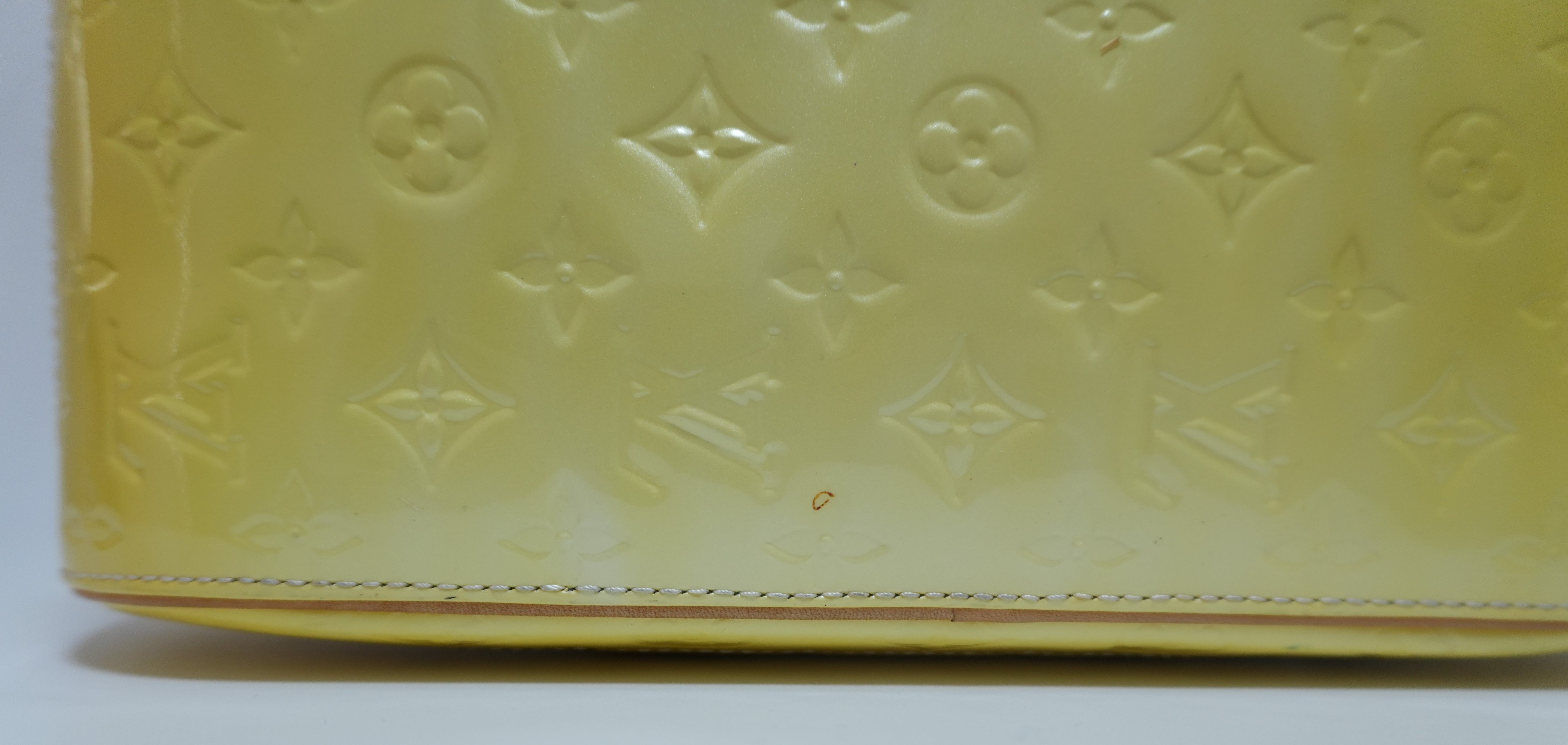 Louis Vuitton Vernis Summit Drive Handbag Yellow Used