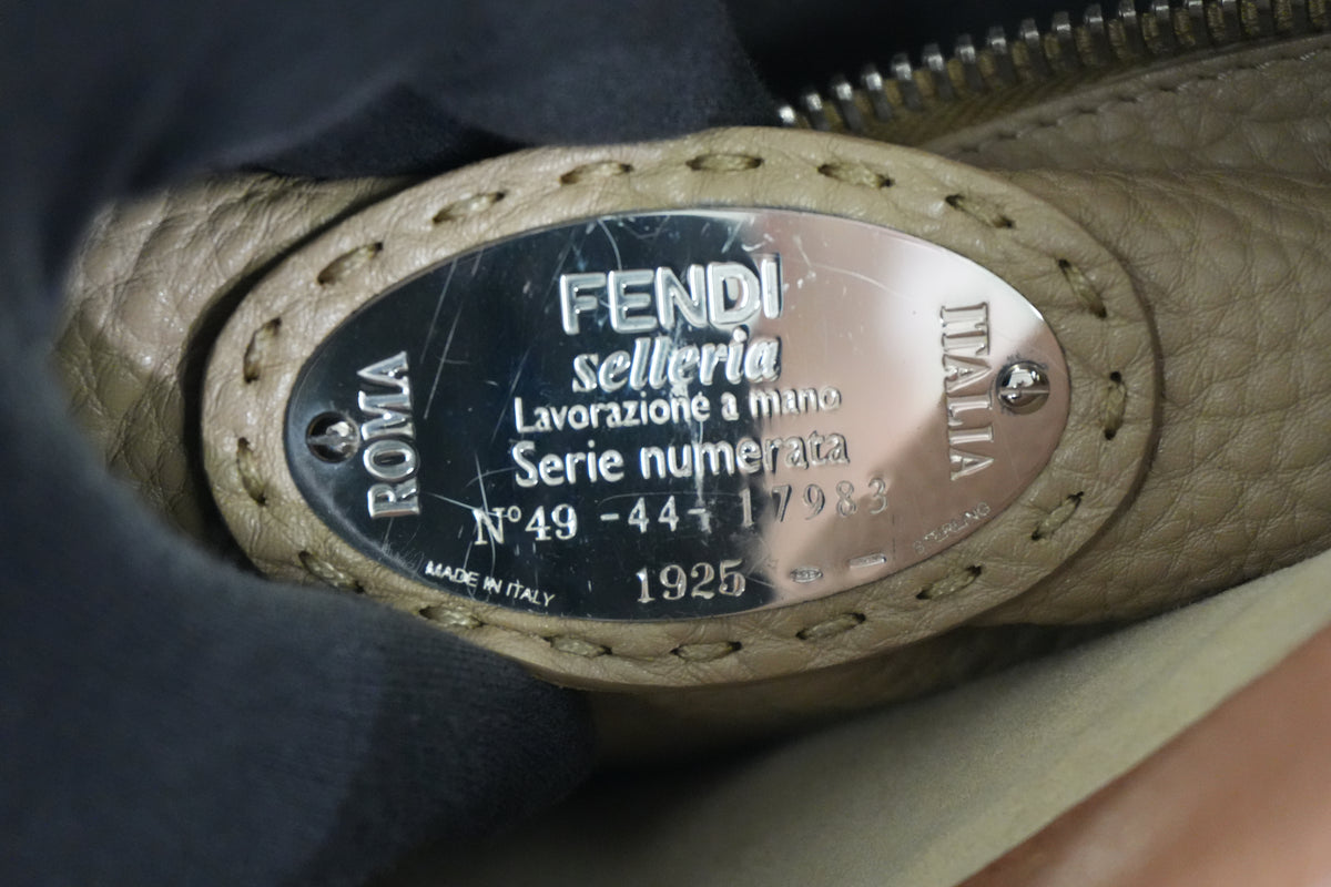 Pre-Owned Fendi Two Way Peek A Boo Shoulder Bag Brown