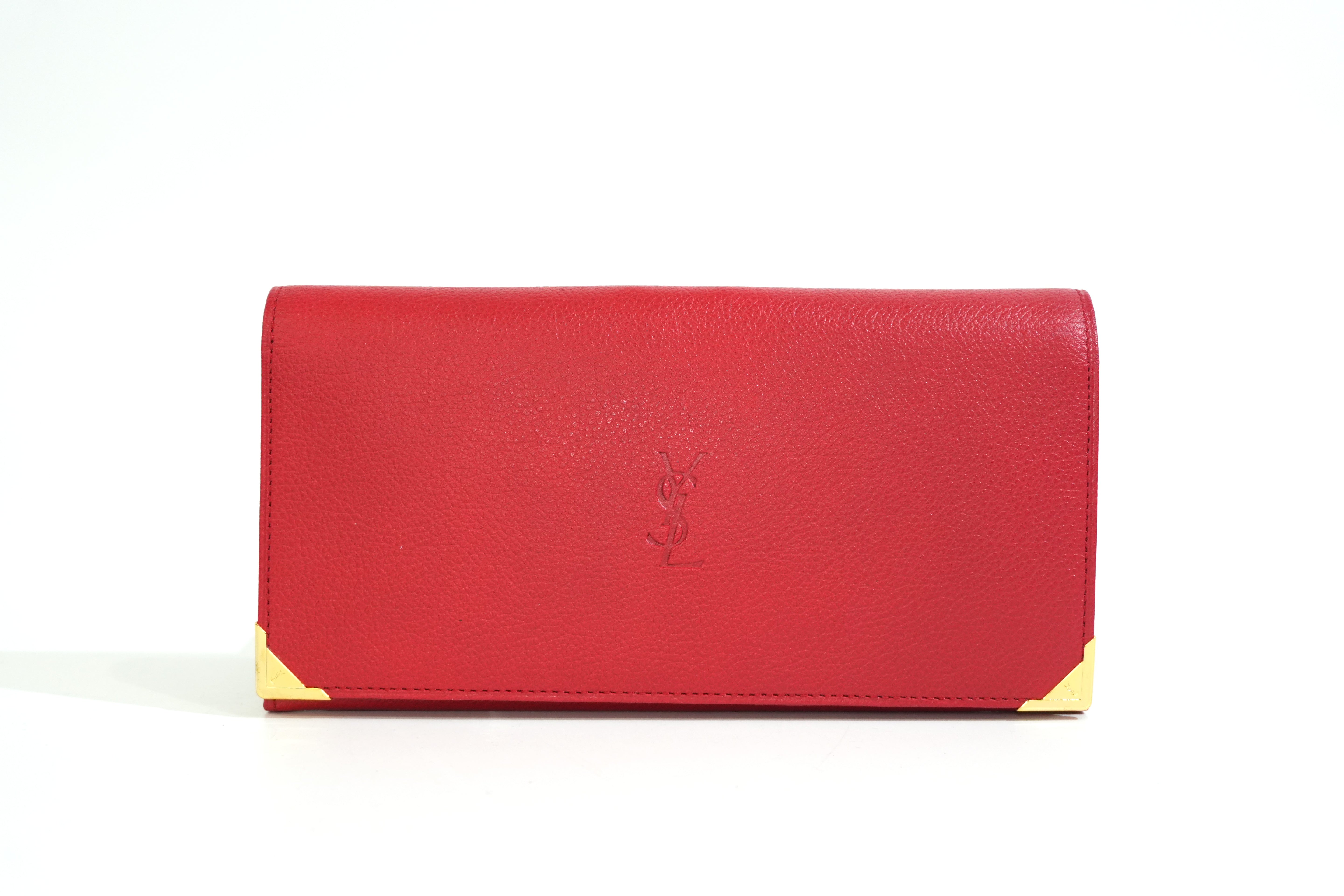 Pre-owned Saint Laurent Long Wallet Red