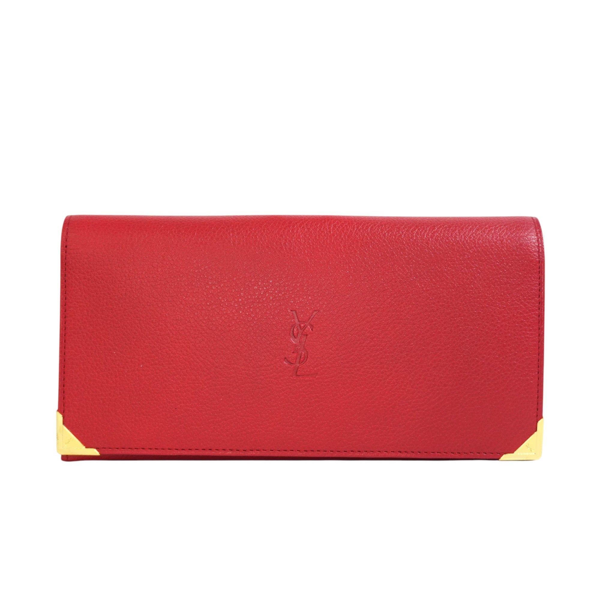 Pre-owned Saint Laurent Long Wallet Red