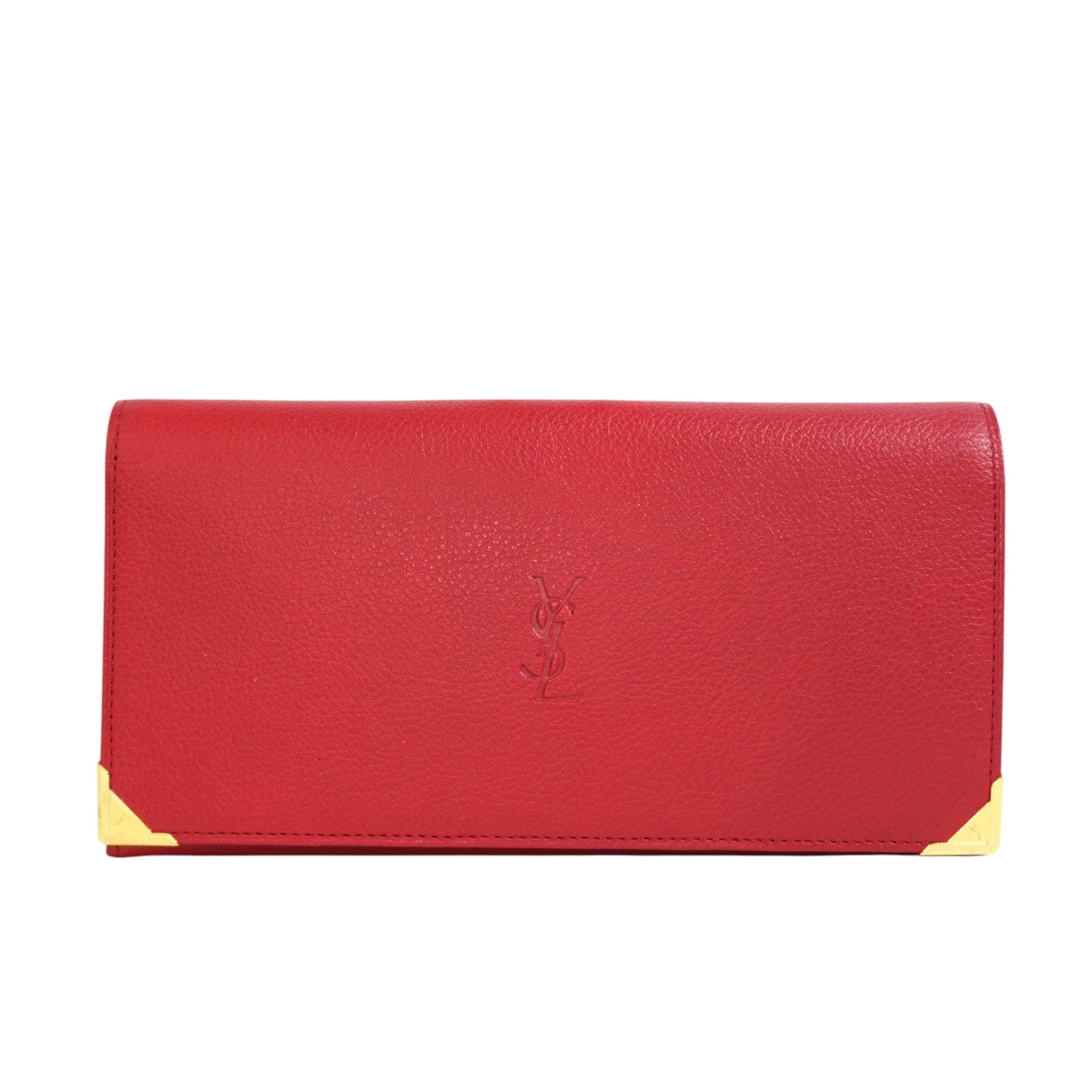 Pre-owned Saint Laurent Long Wallet Red
