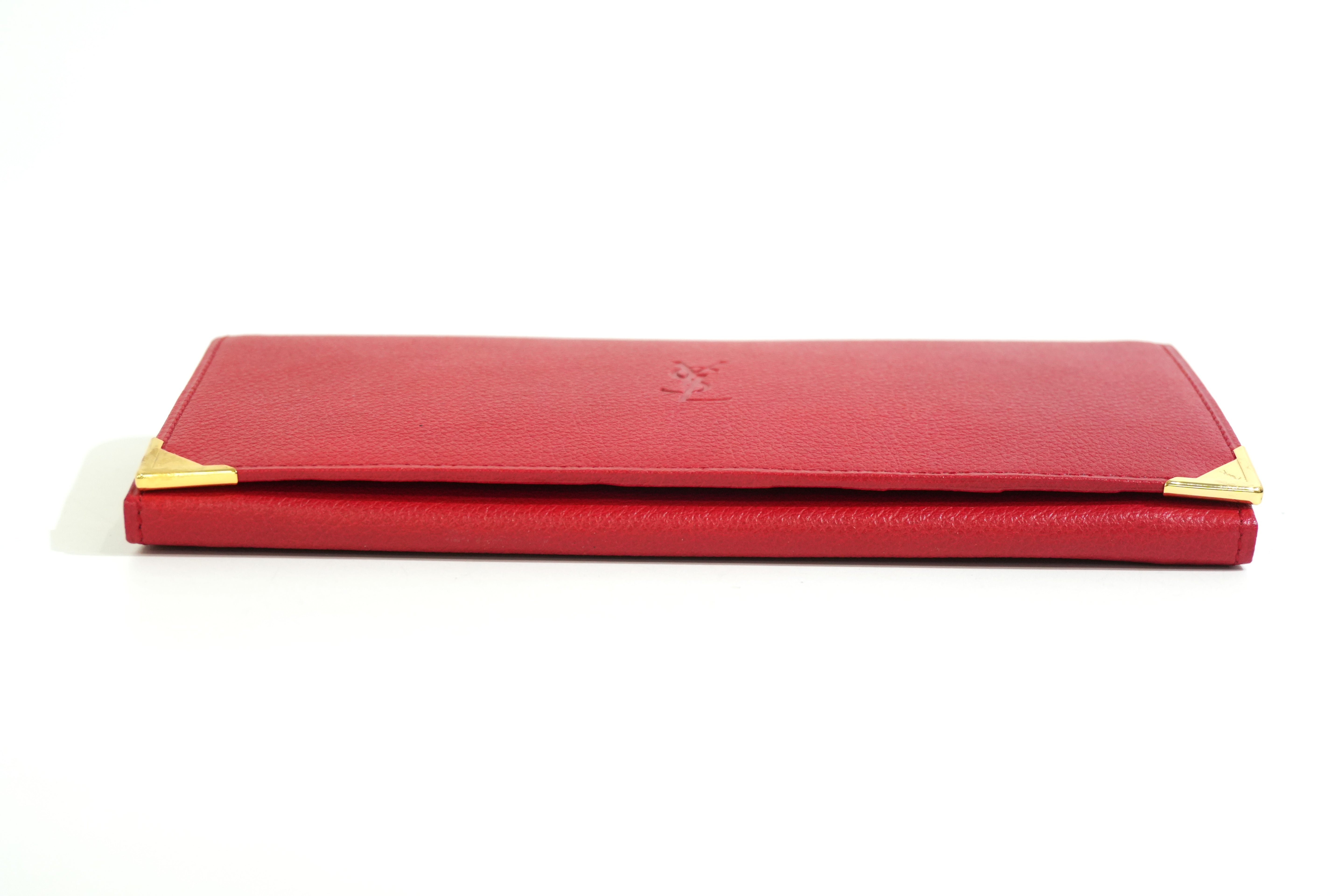 Pre-owned Saint Laurent Long Wallet Red