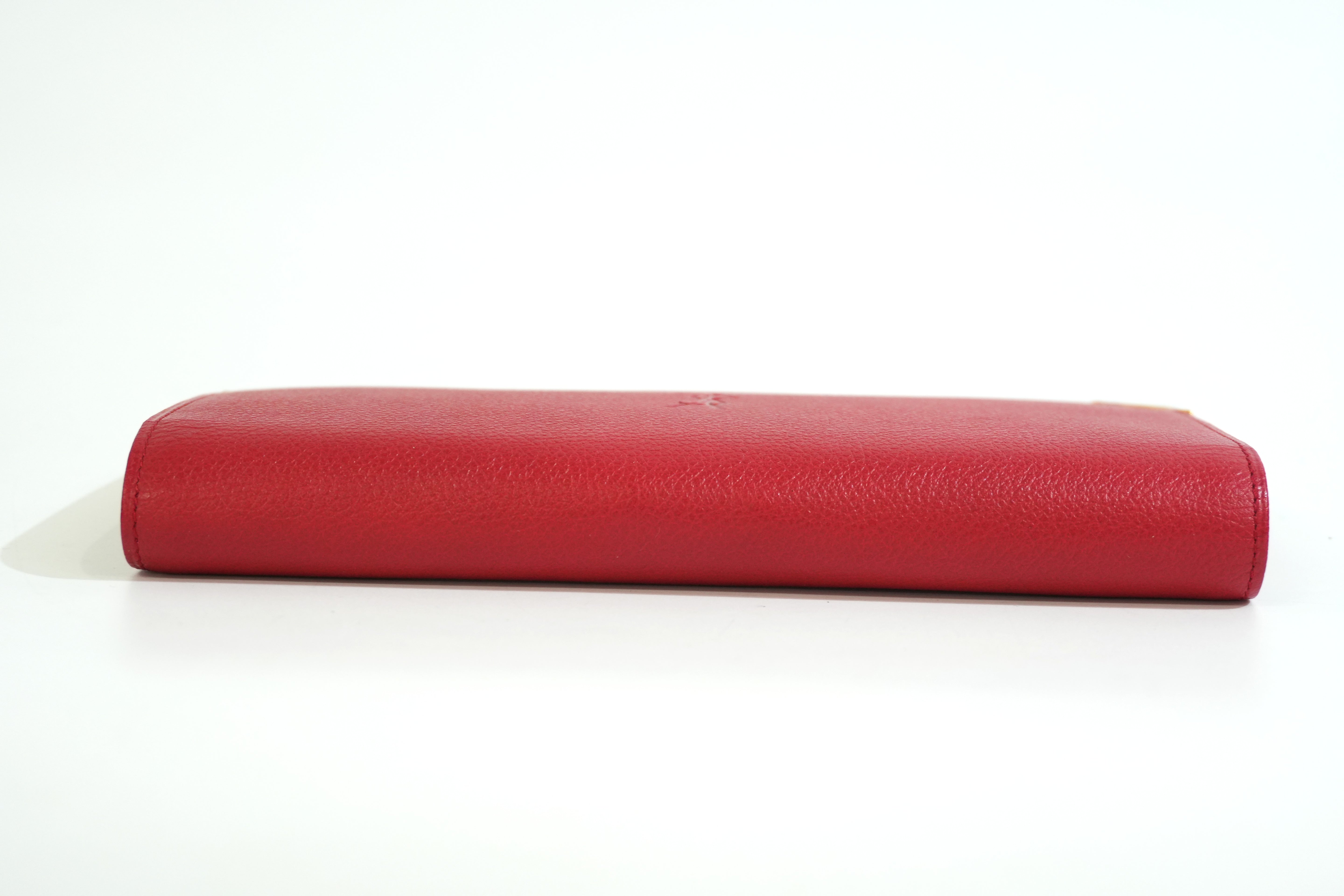Pre-owned Saint Laurent Long Wallet Red