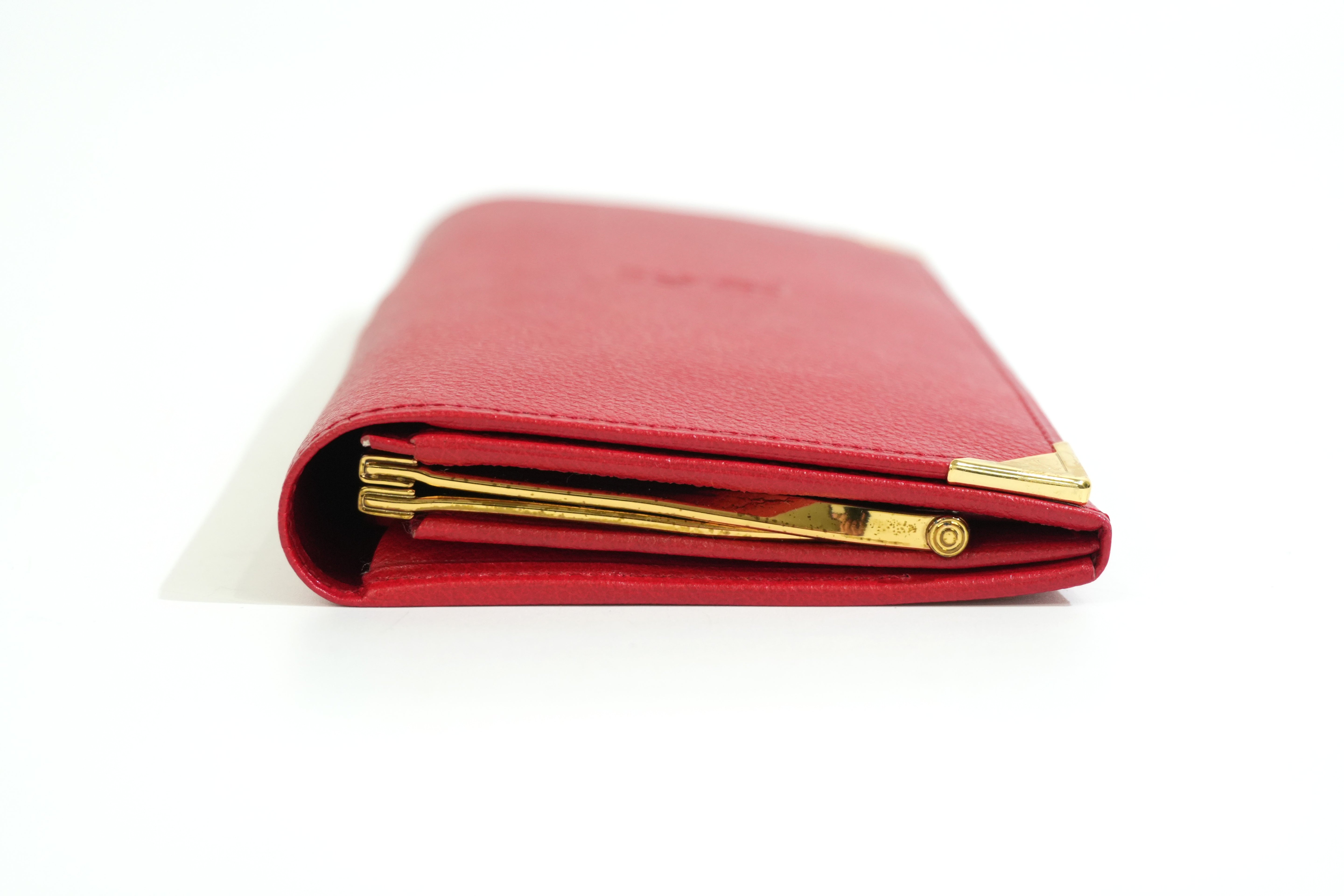Pre-owned Saint Laurent Long Wallet Red