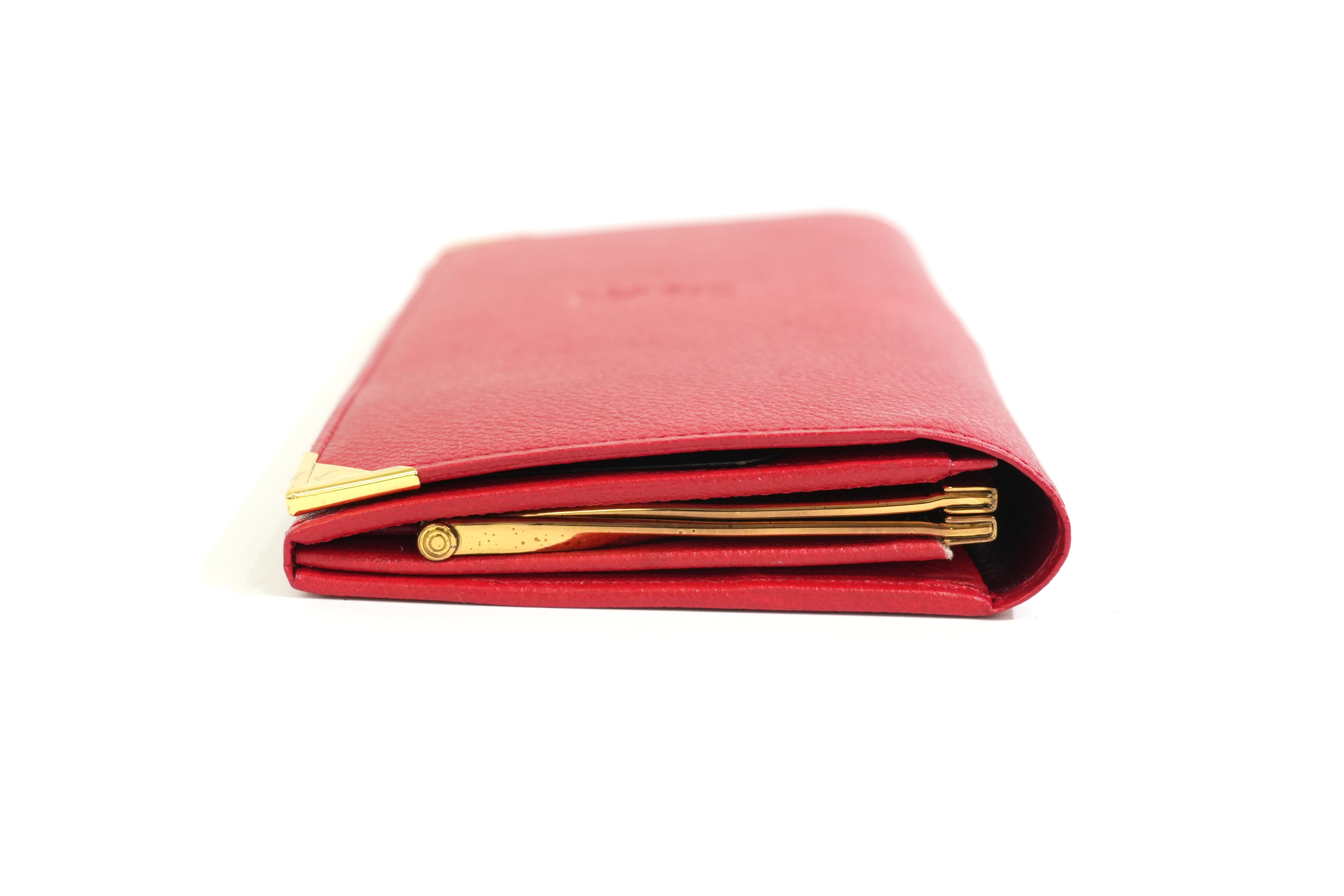 Pre-owned Saint Laurent Long Wallet Red