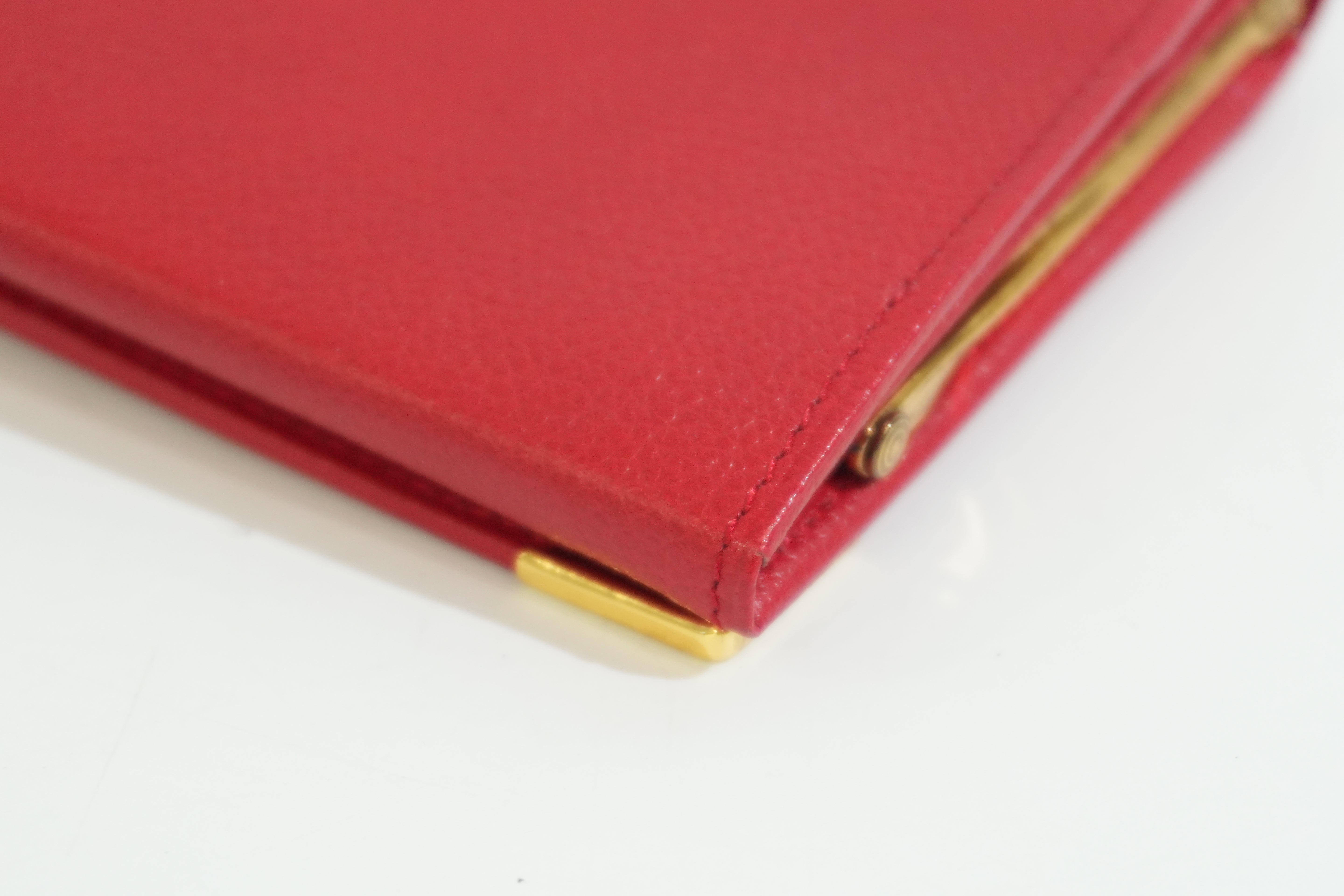 Pre-owned Saint Laurent Long Wallet Red