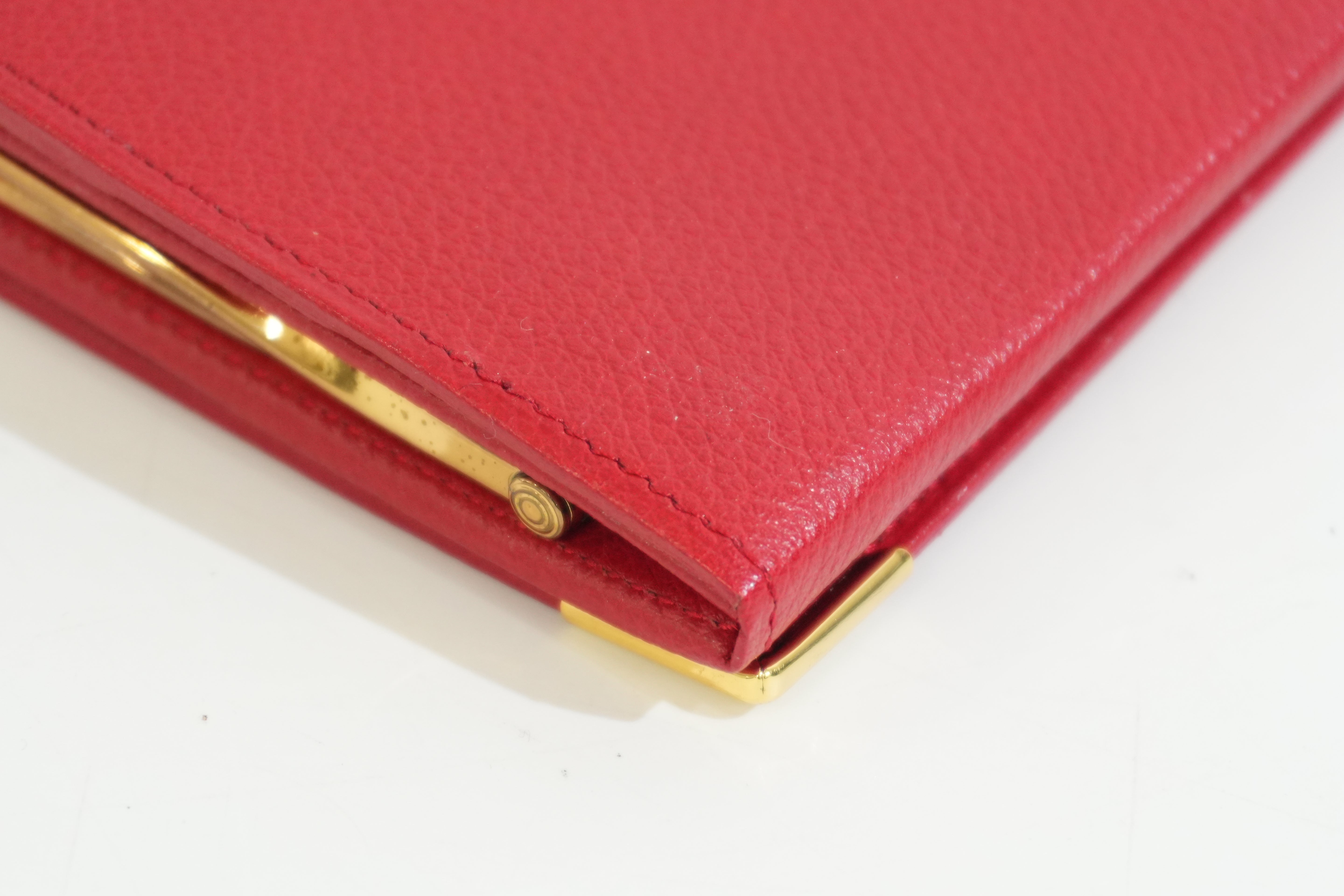 Pre-owned Saint Laurent Long Wallet Red