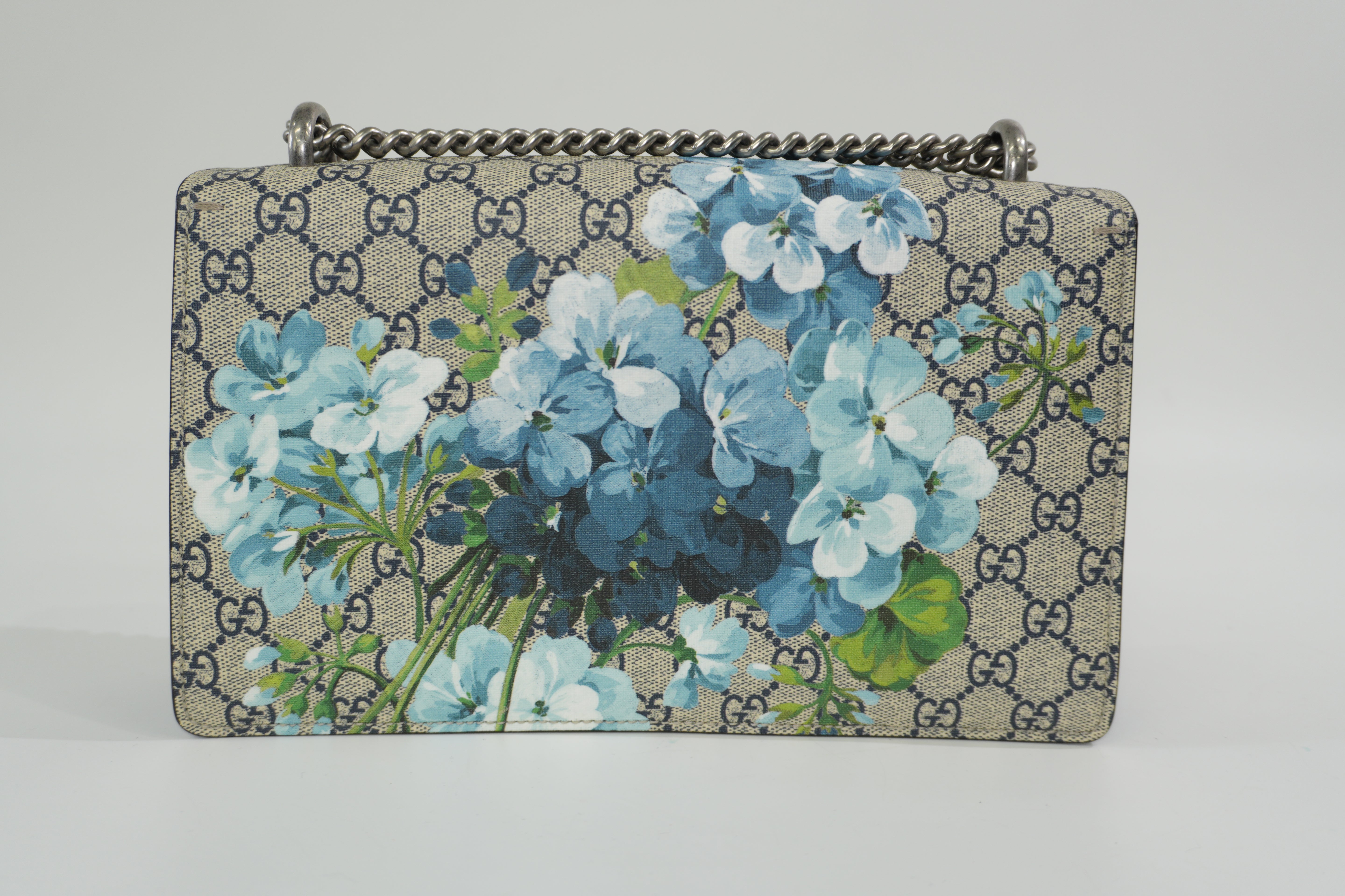Pre-owned Gucci Dionysus Blooms Chain Shoulder Bag Blue