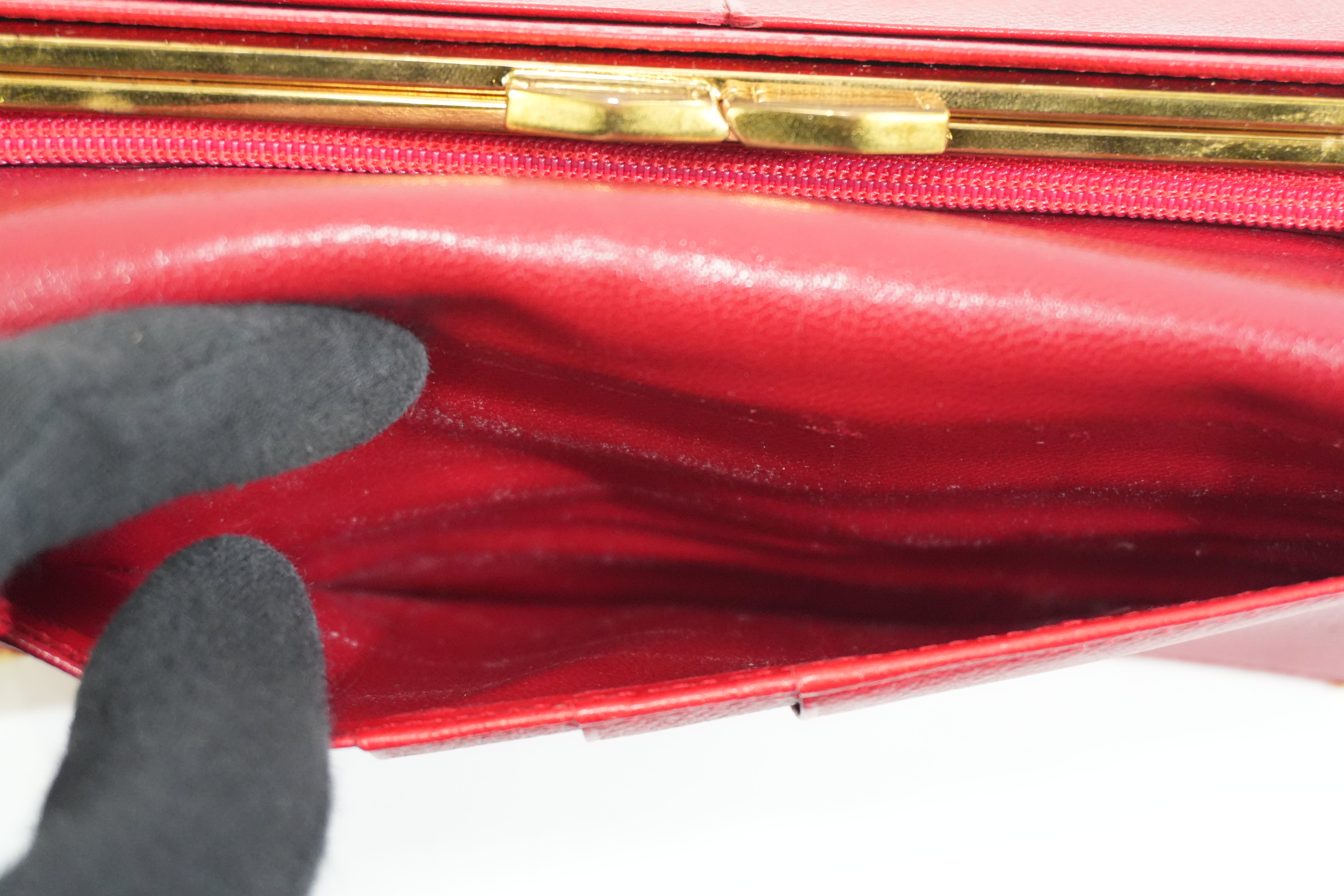 Pre-owned Saint Laurent Long Wallet Red