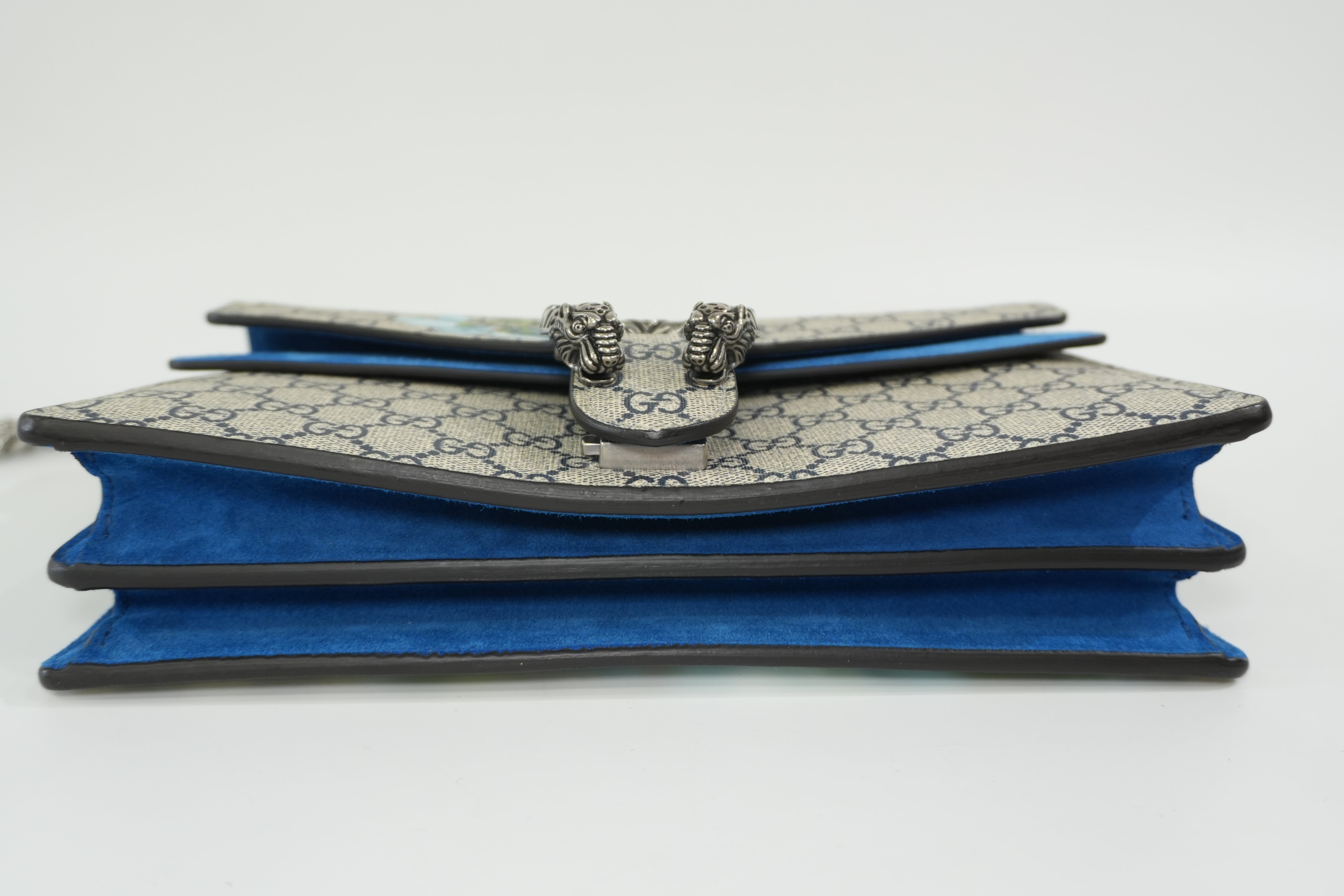 Pre-owned Gucci Dionysus Blooms Chain Shoulder Bag Blue