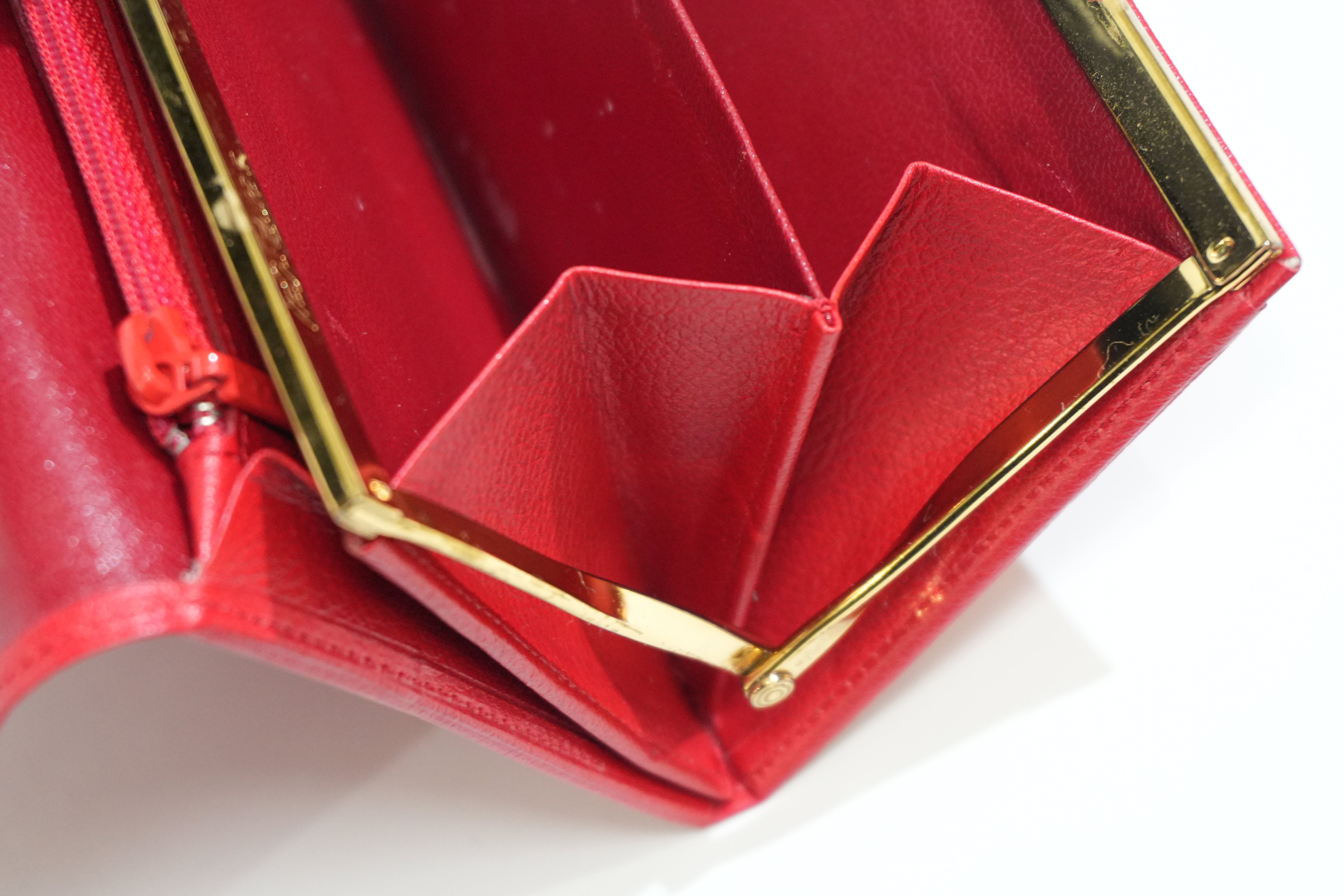 Pre-owned Saint Laurent Long Wallet Red