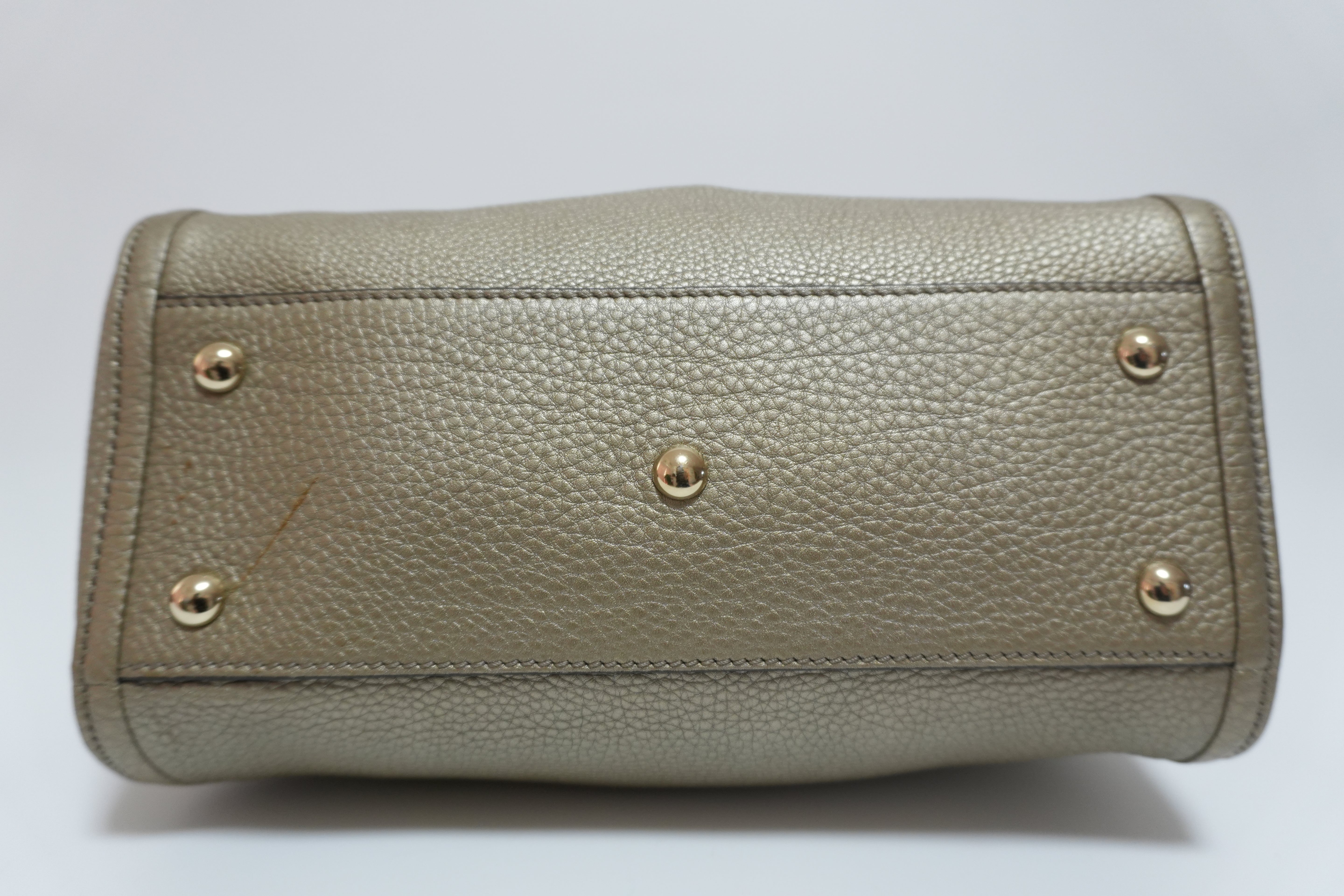 グッチ ソーホー メタリック 2way ショルダーバッグ シルバー 中古