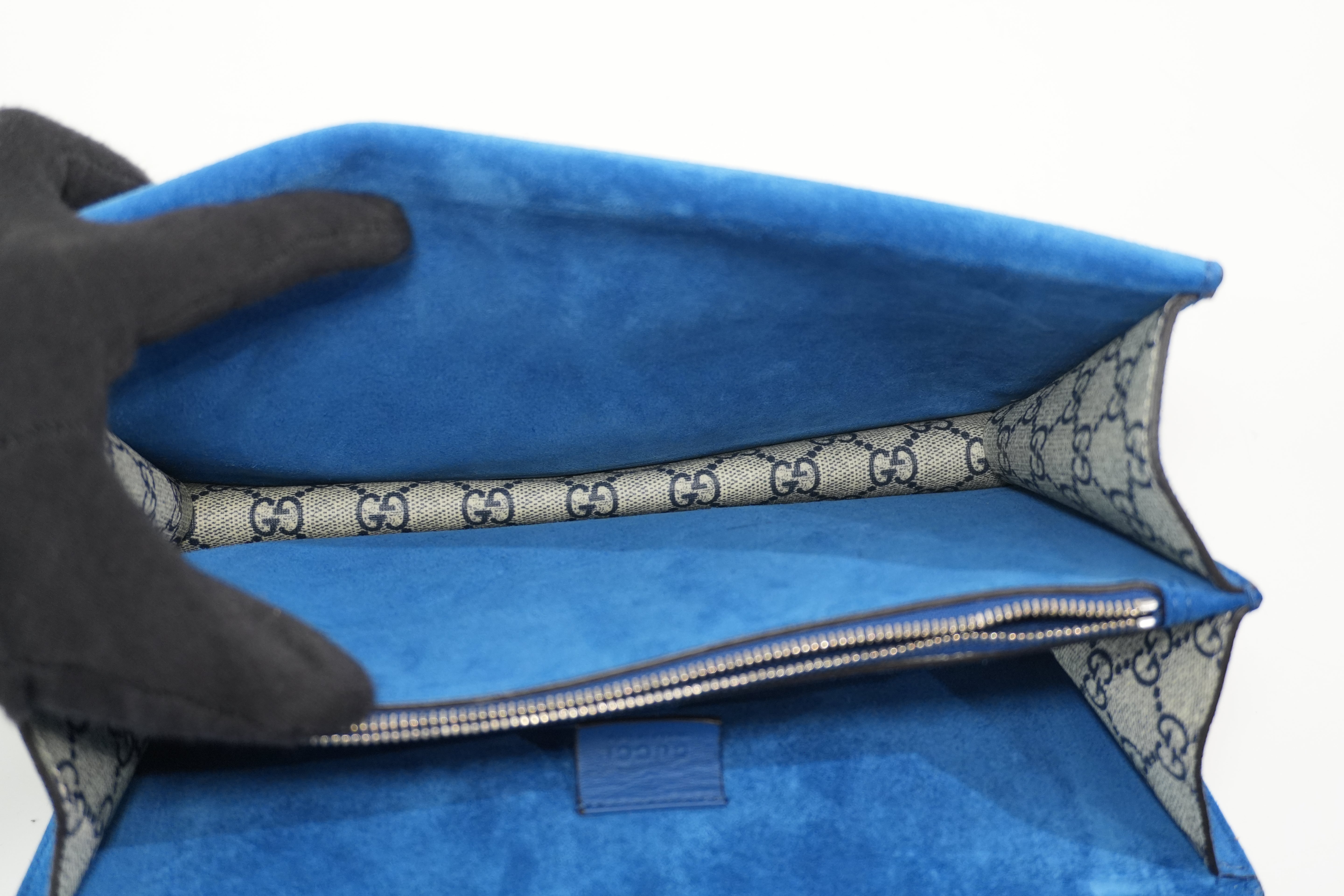 Pre-owned Gucci Dionysus Blooms Chain Shoulder Bag Blue