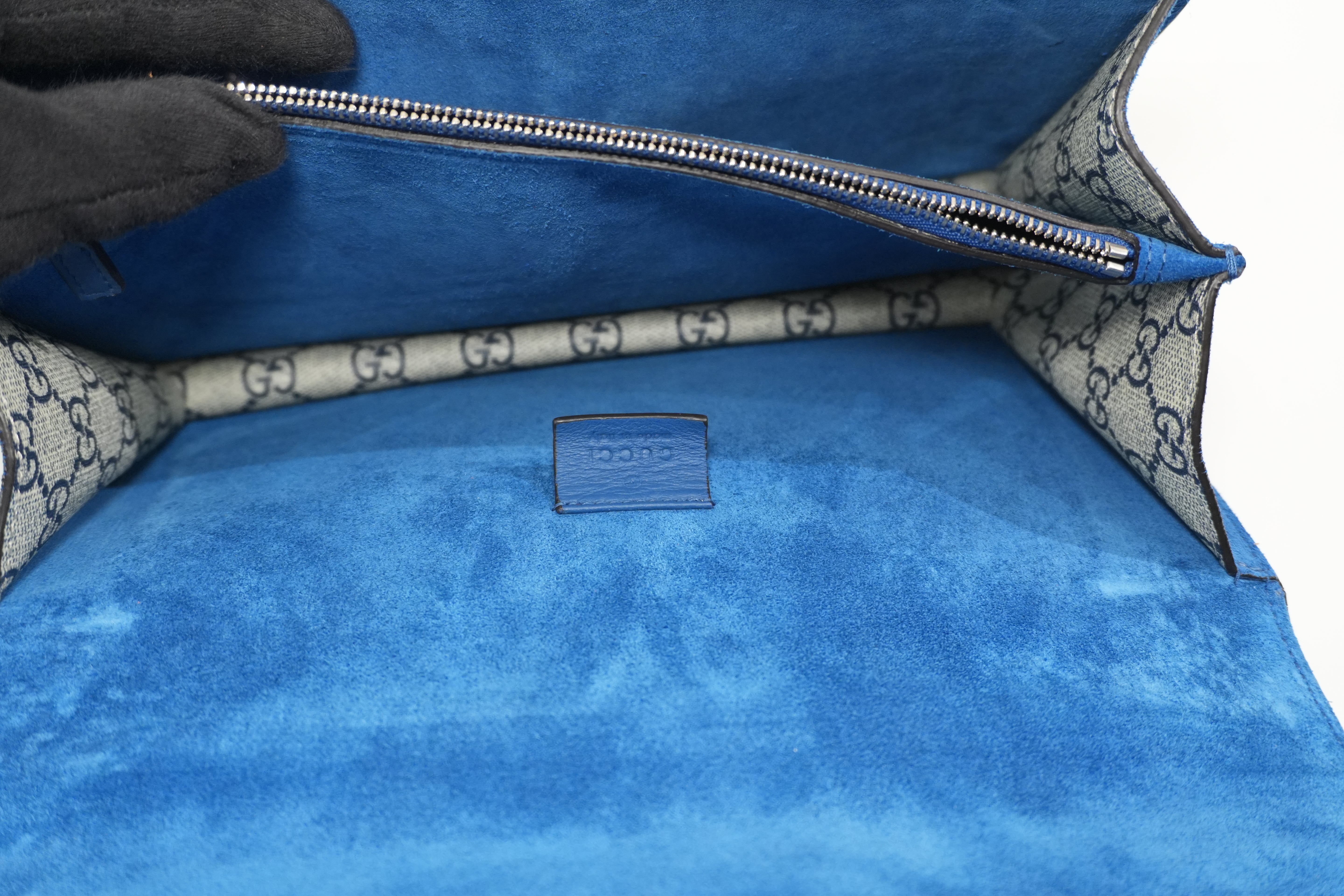 Pre-owned Gucci Dionysus Blooms Chain Shoulder Bag Blue
