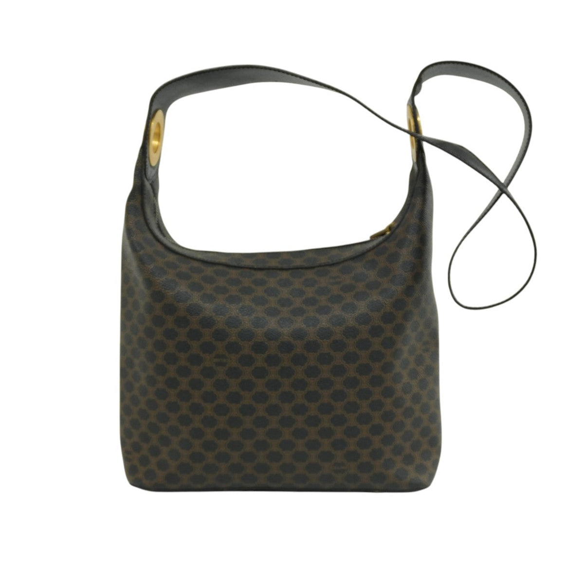 Pre-Owned Celine Macadam Hobo Shoulder Bag Black
