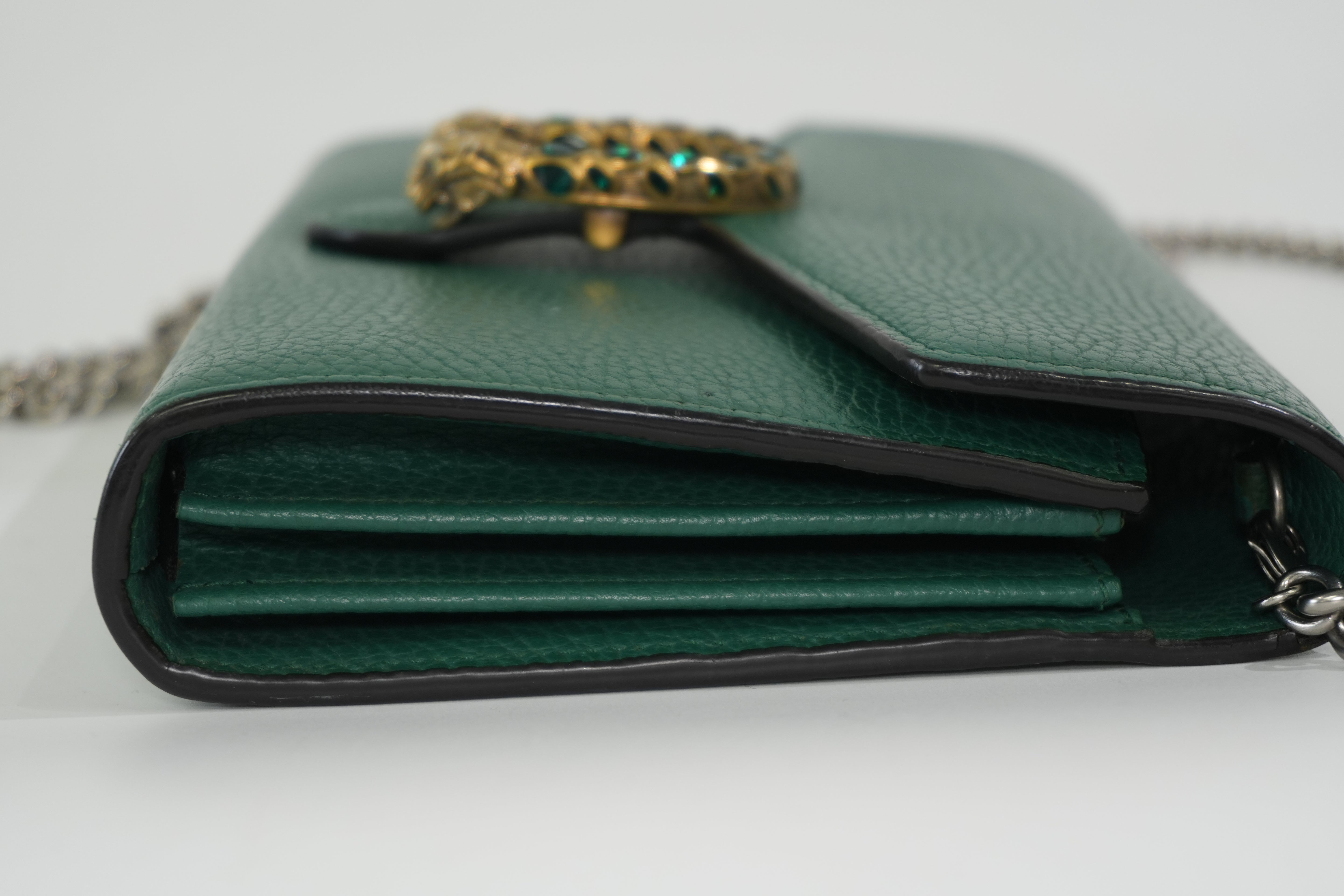 Pre-owned Gucci Dionysus Chain Shoulder Bag Green