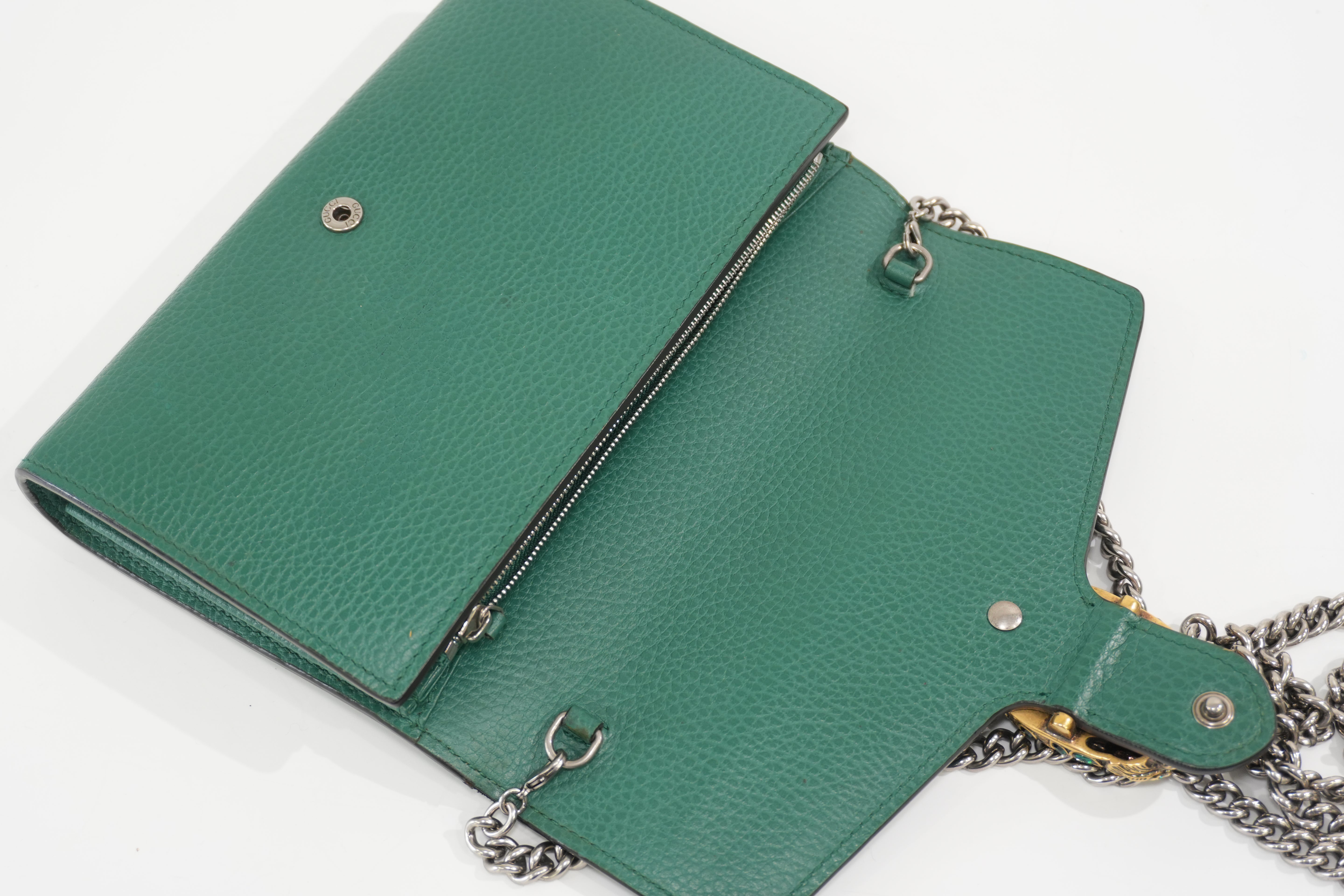 Pre-owned Gucci Dionysus Chain Shoulder Bag Green