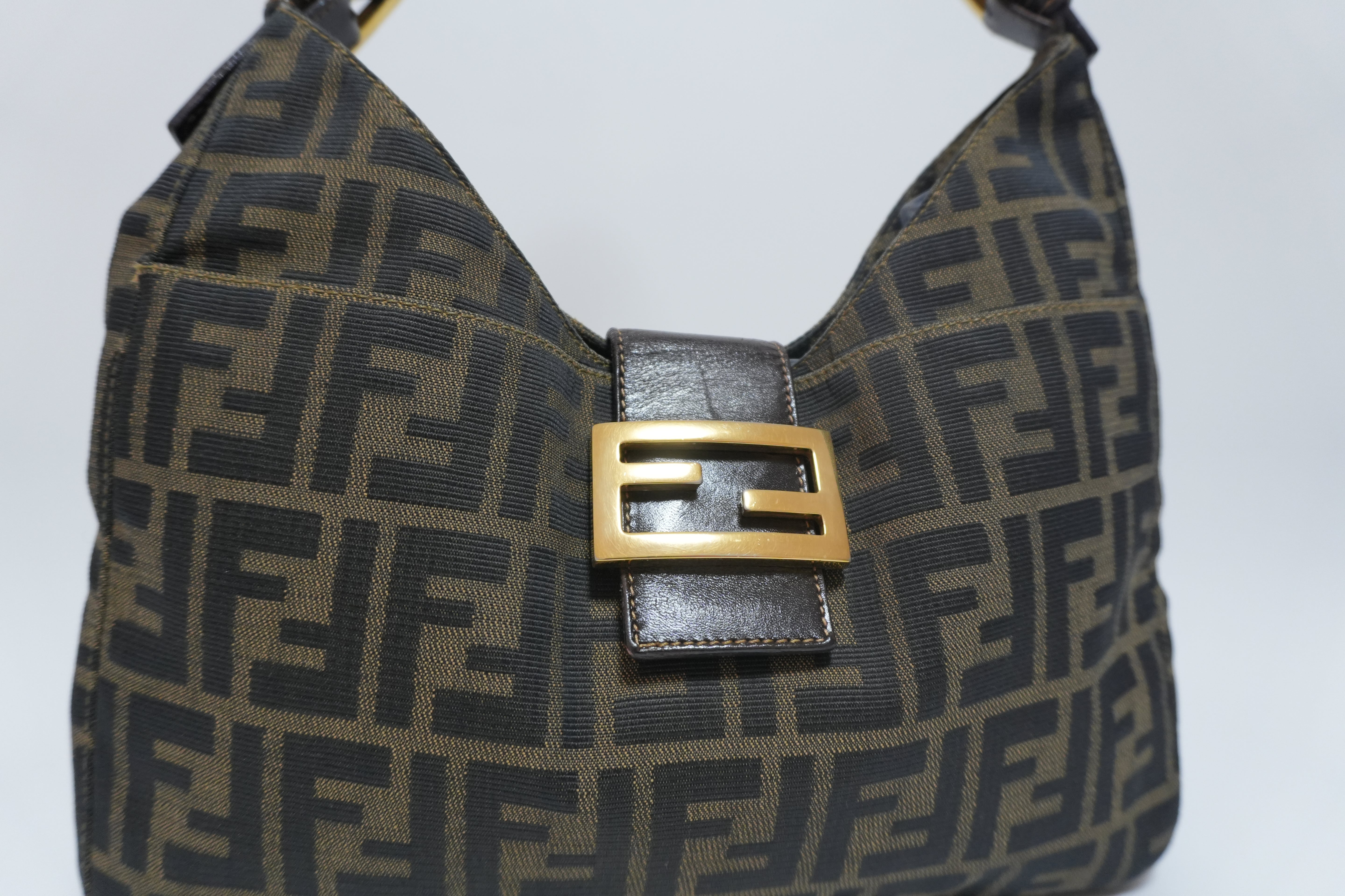 Fendi Zucca Baguette Shoulder Bag Brown Used