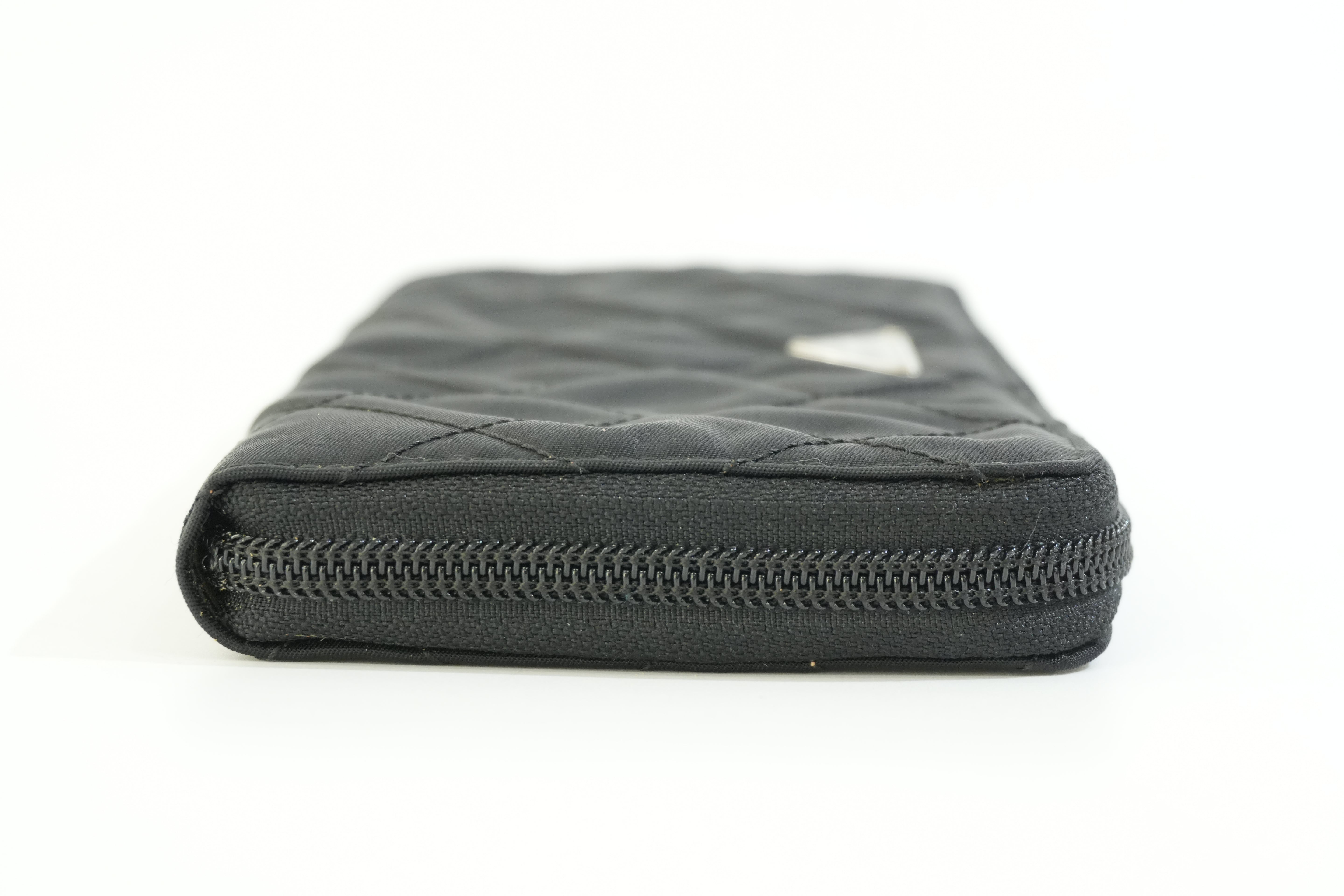 Pre-owned Prada Zippy Long Wallet Black
