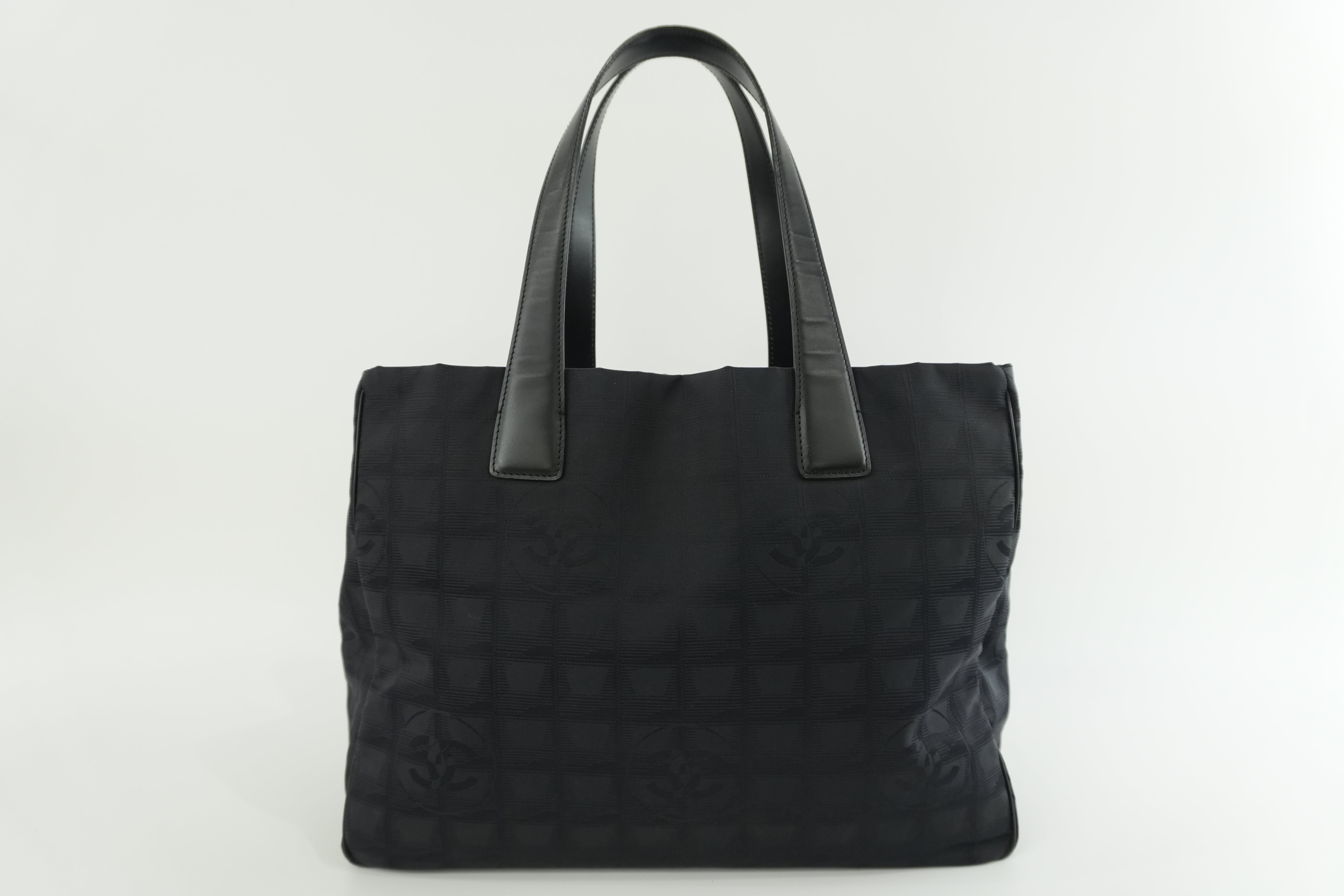 Chanel New Travel Line Tote Bag Black Used