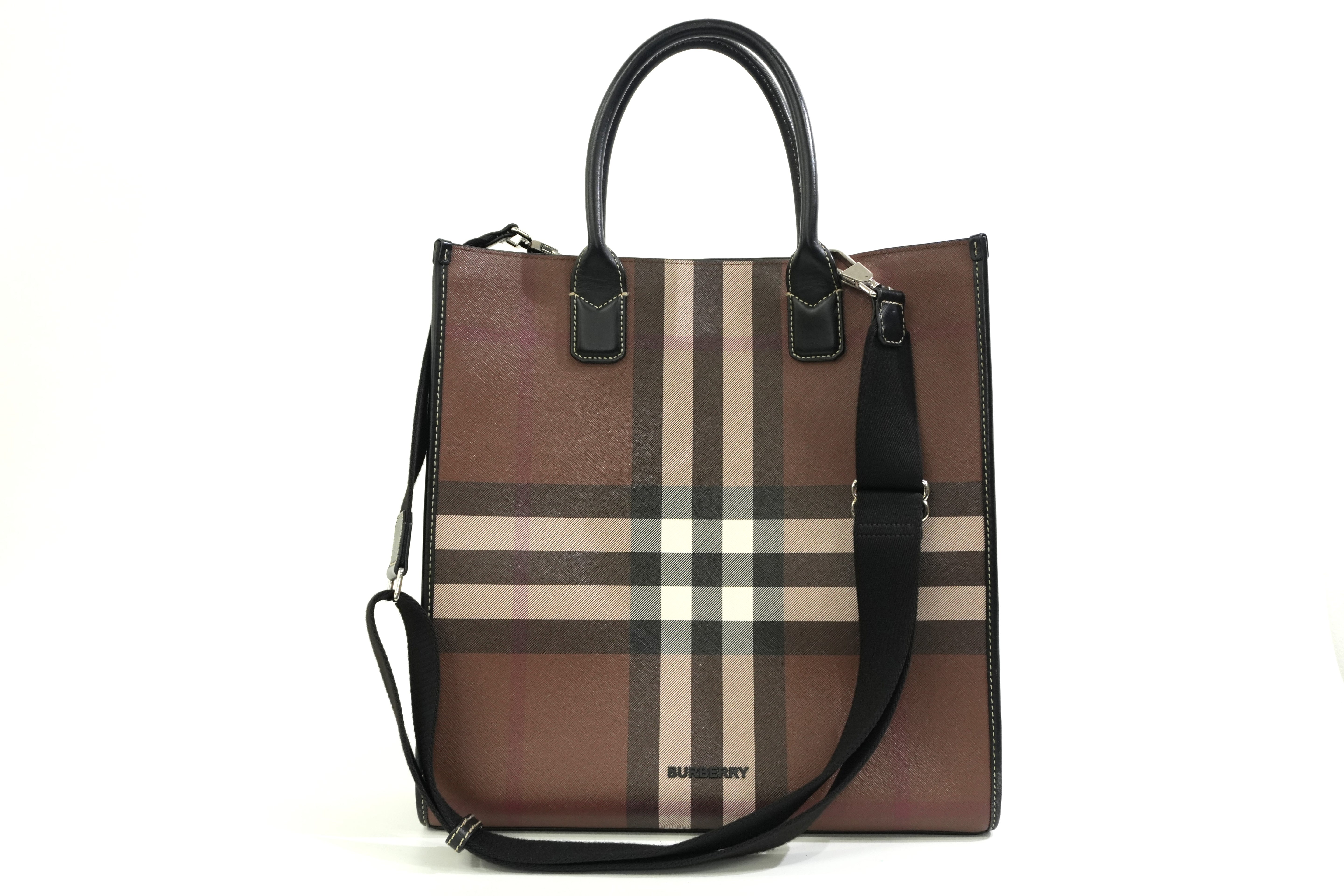 Pre-owned Burberry Two Way Denny Tote Bag Brown