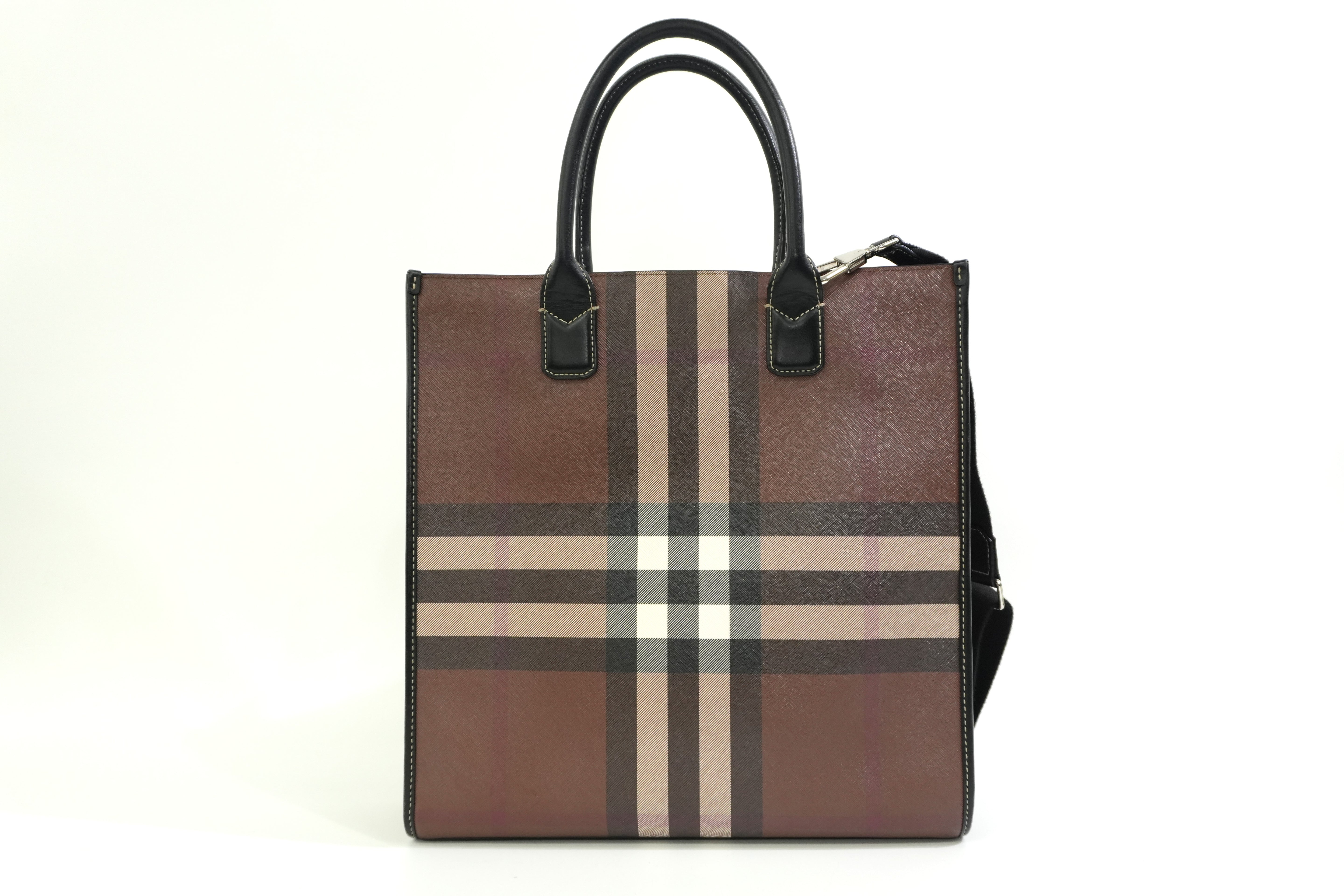 Pre-owned Burberry Two Way Denny Tote Bag Brown