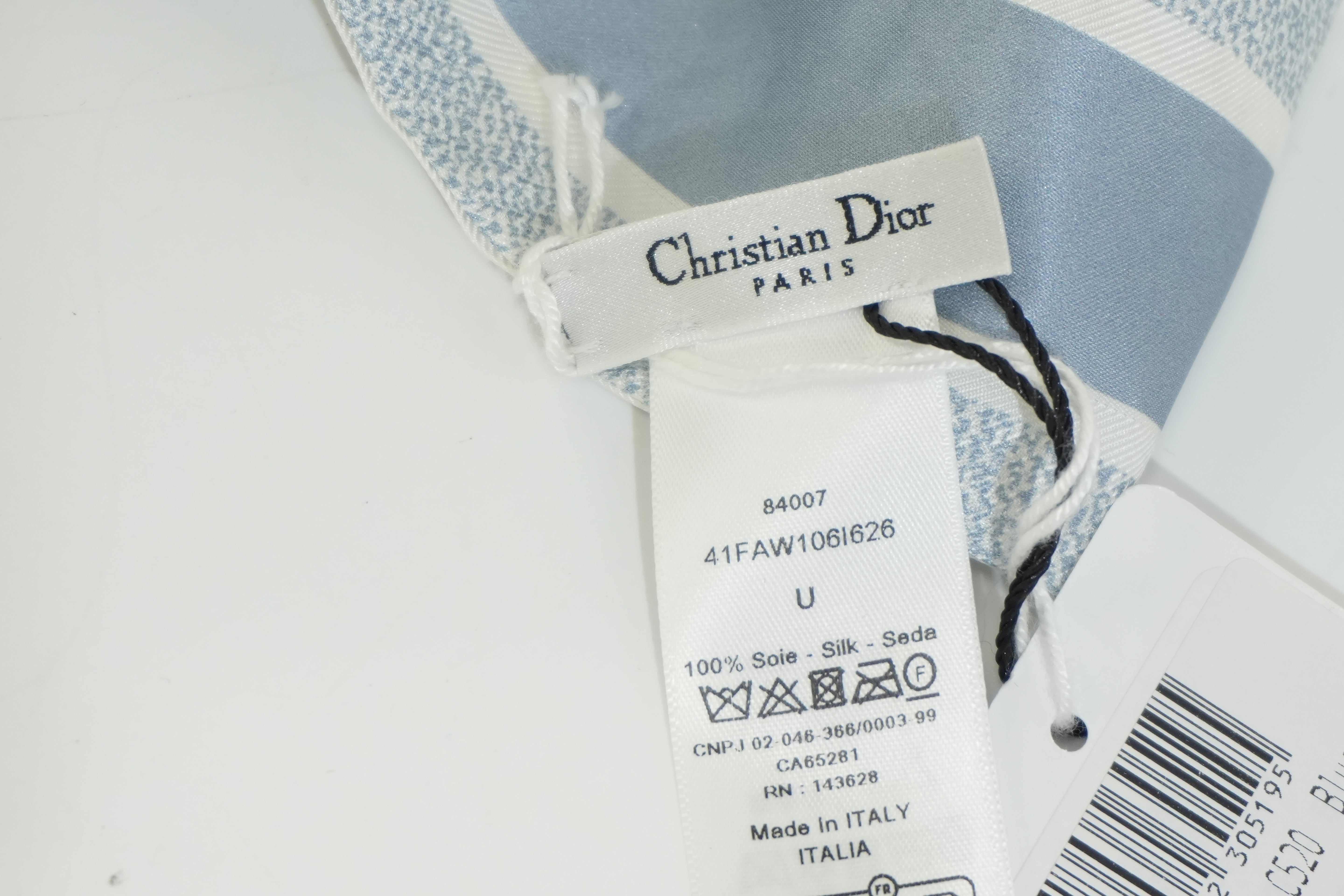 Pre-owned Dior Silk Twilly Sky Blue