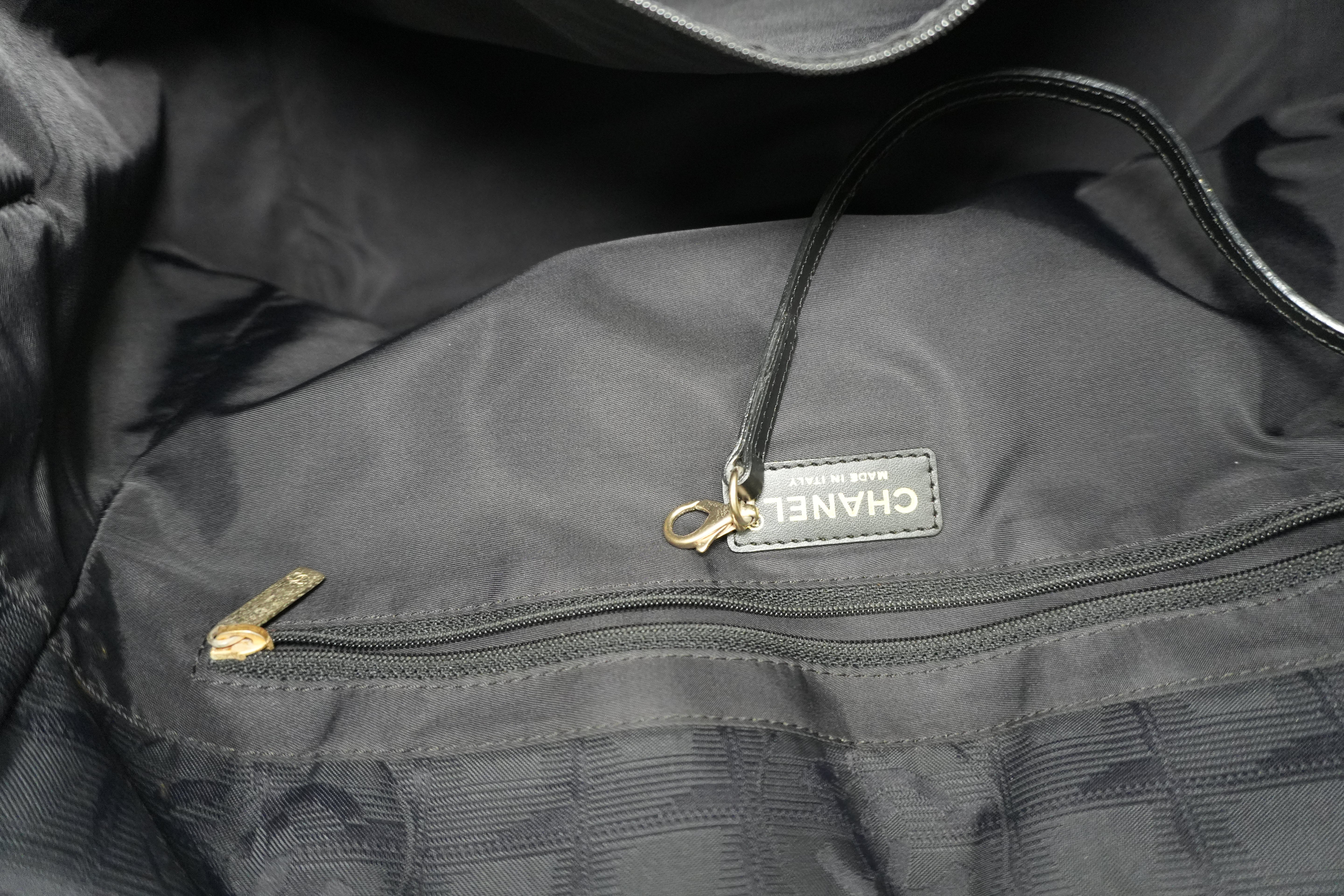 Chanel New Travel Line Tote Bag Black Used