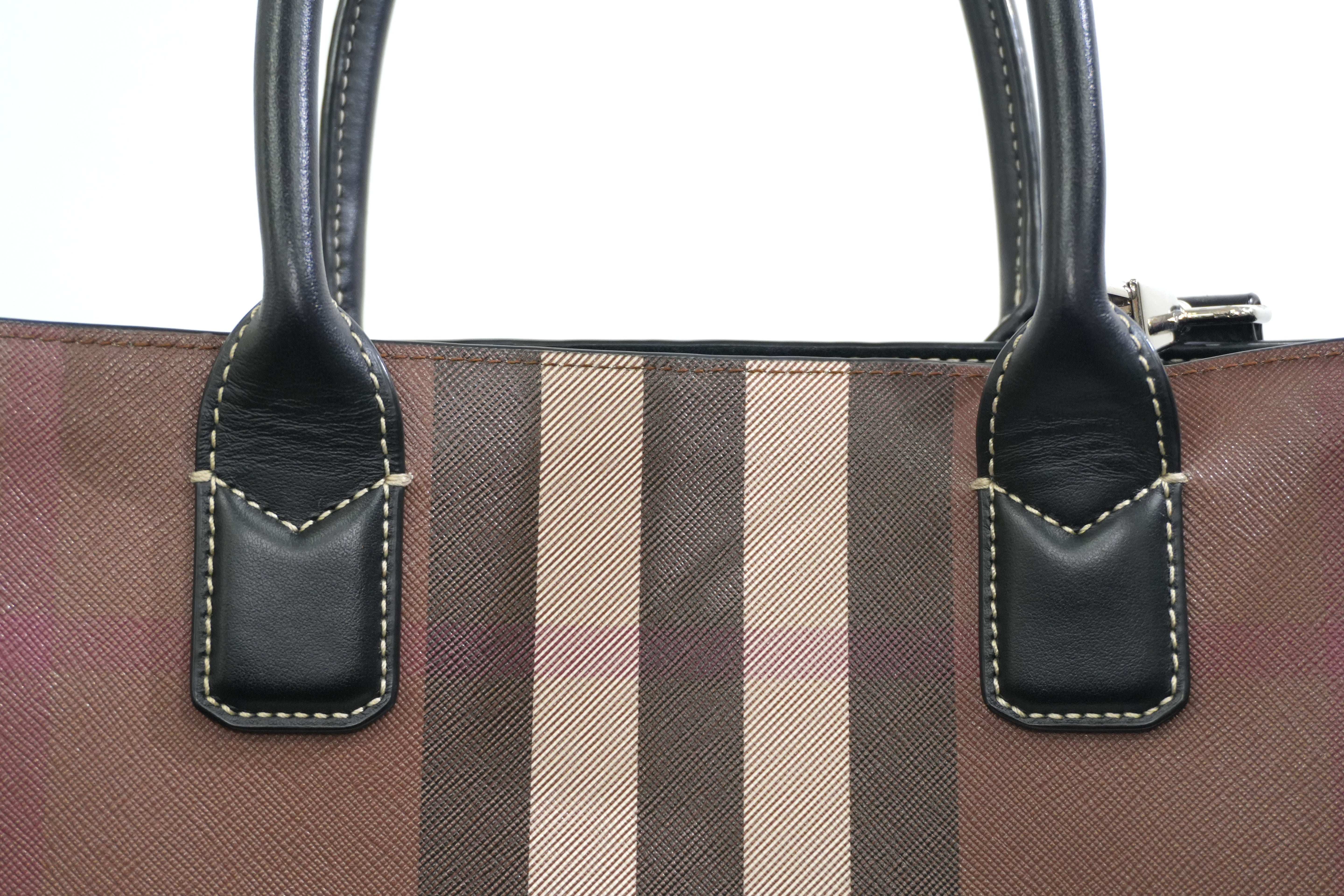 Pre-owned Burberry Two Way Denny Tote Bag Brown