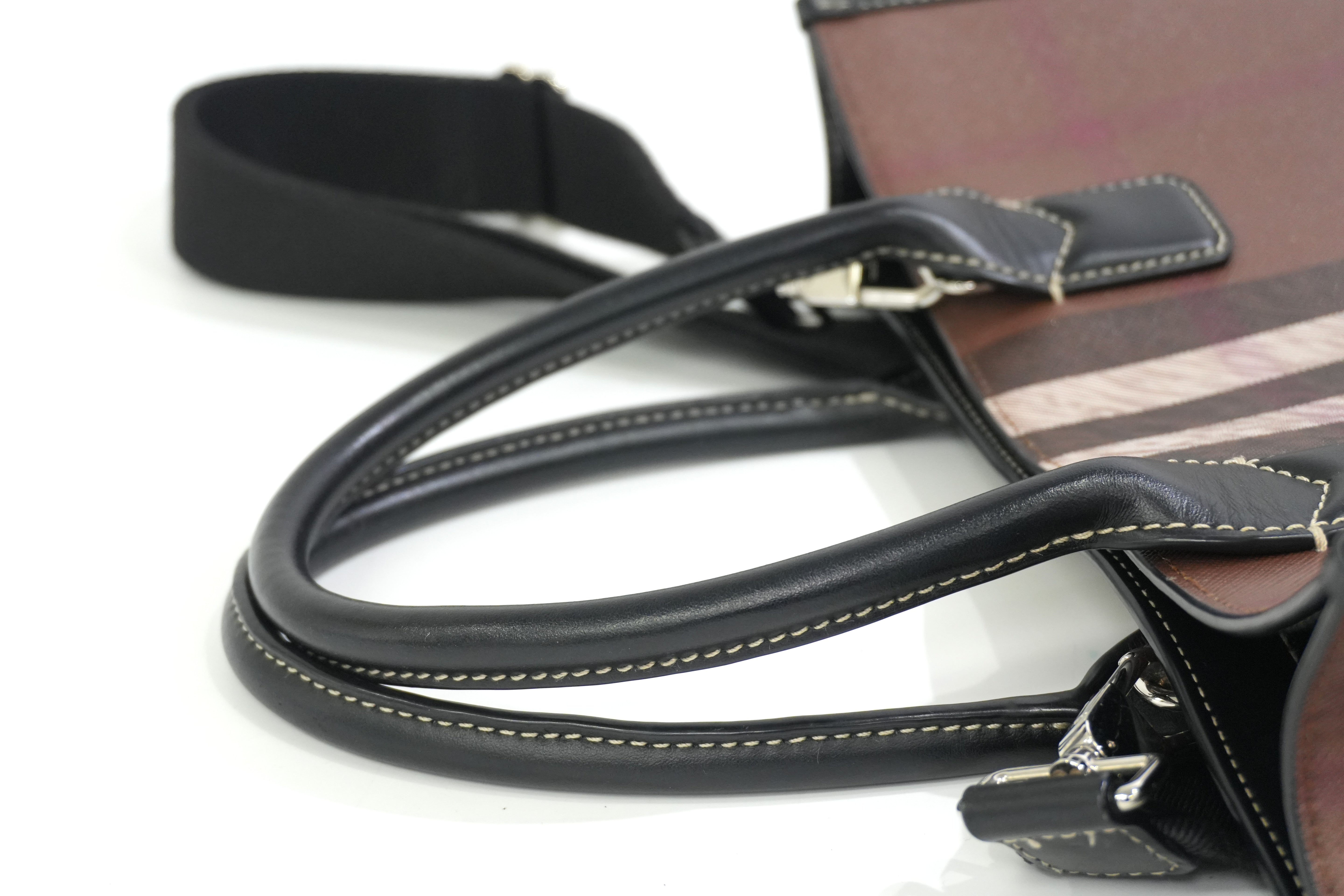 Pre-owned Burberry Two Way Denny Tote Bag Brown