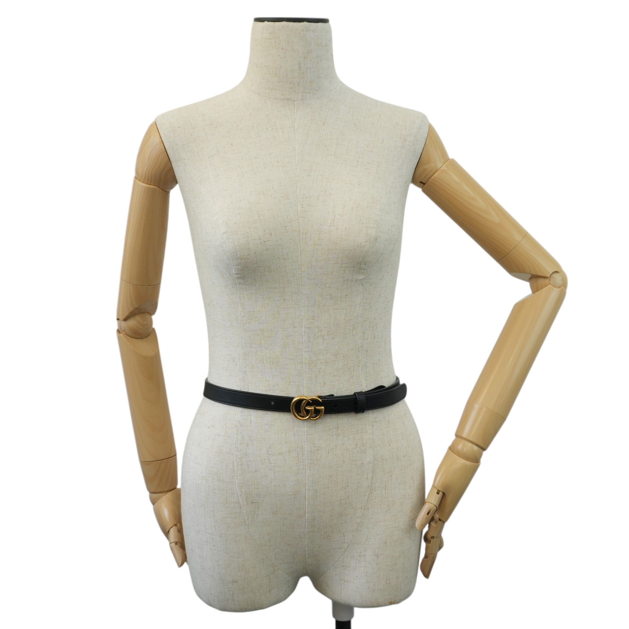 Gucci Double G Belt Leather Black Used