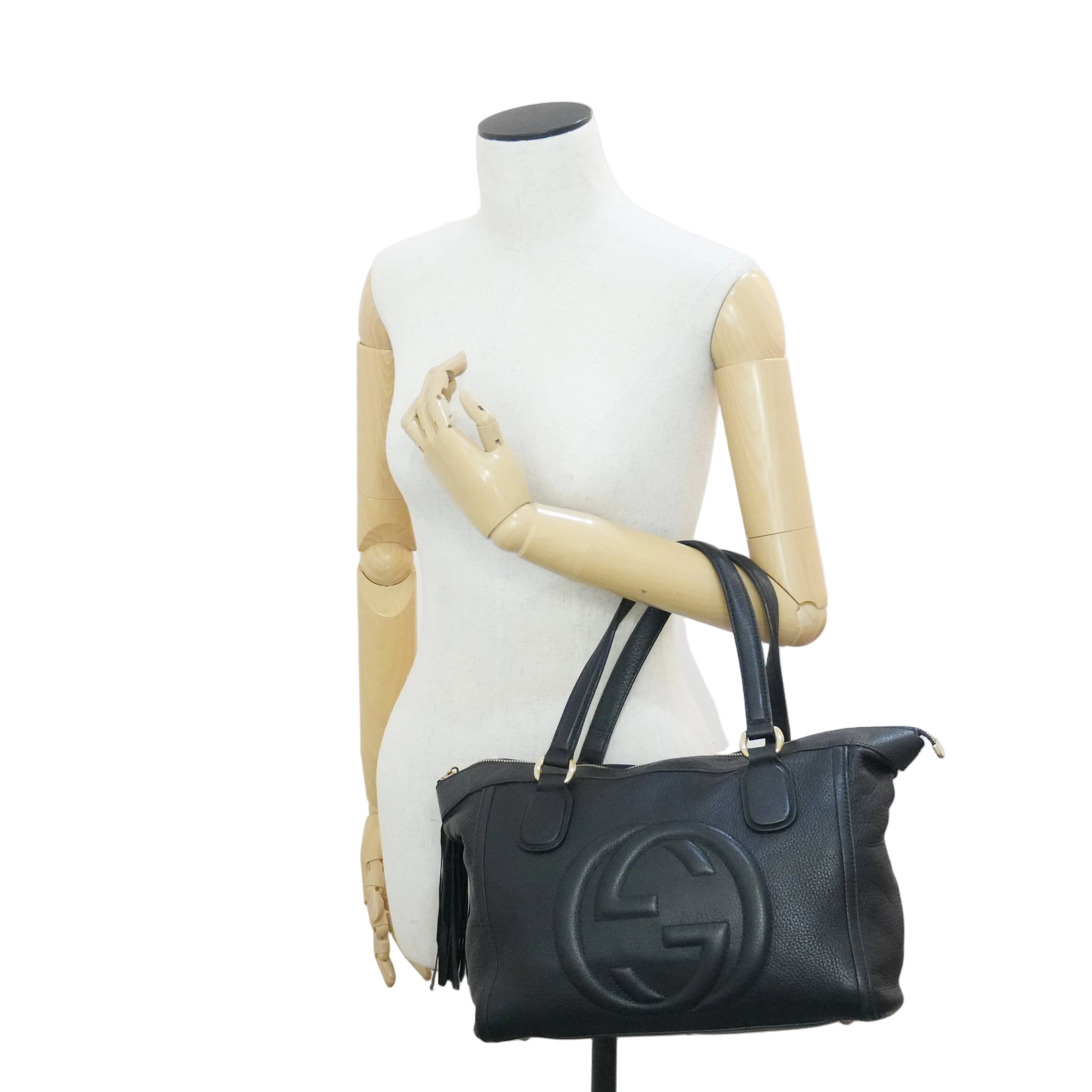 Pre-owned Gucci Soho Tote Bag Black