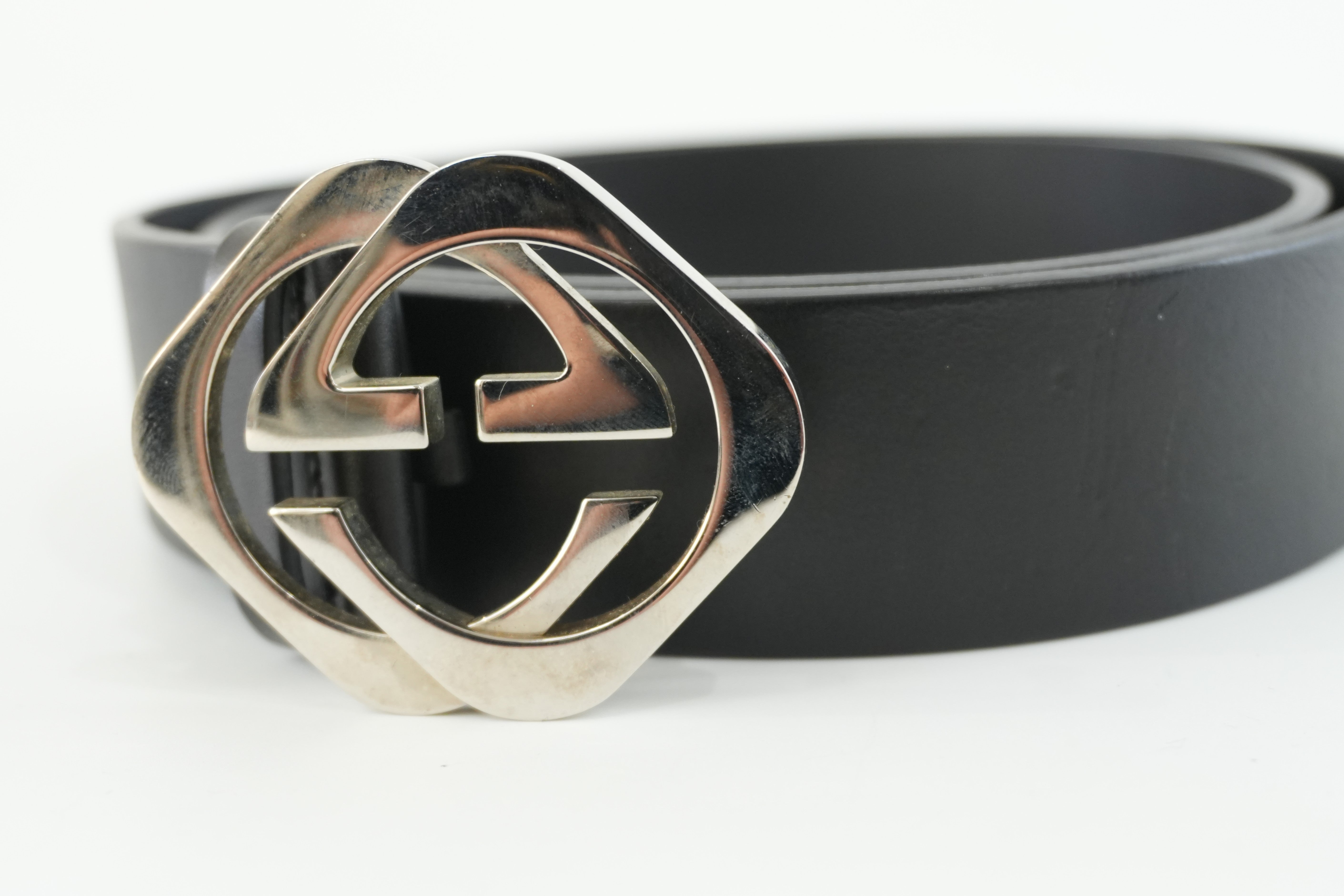 Pre-owned Gucci Belt Leather Size 85