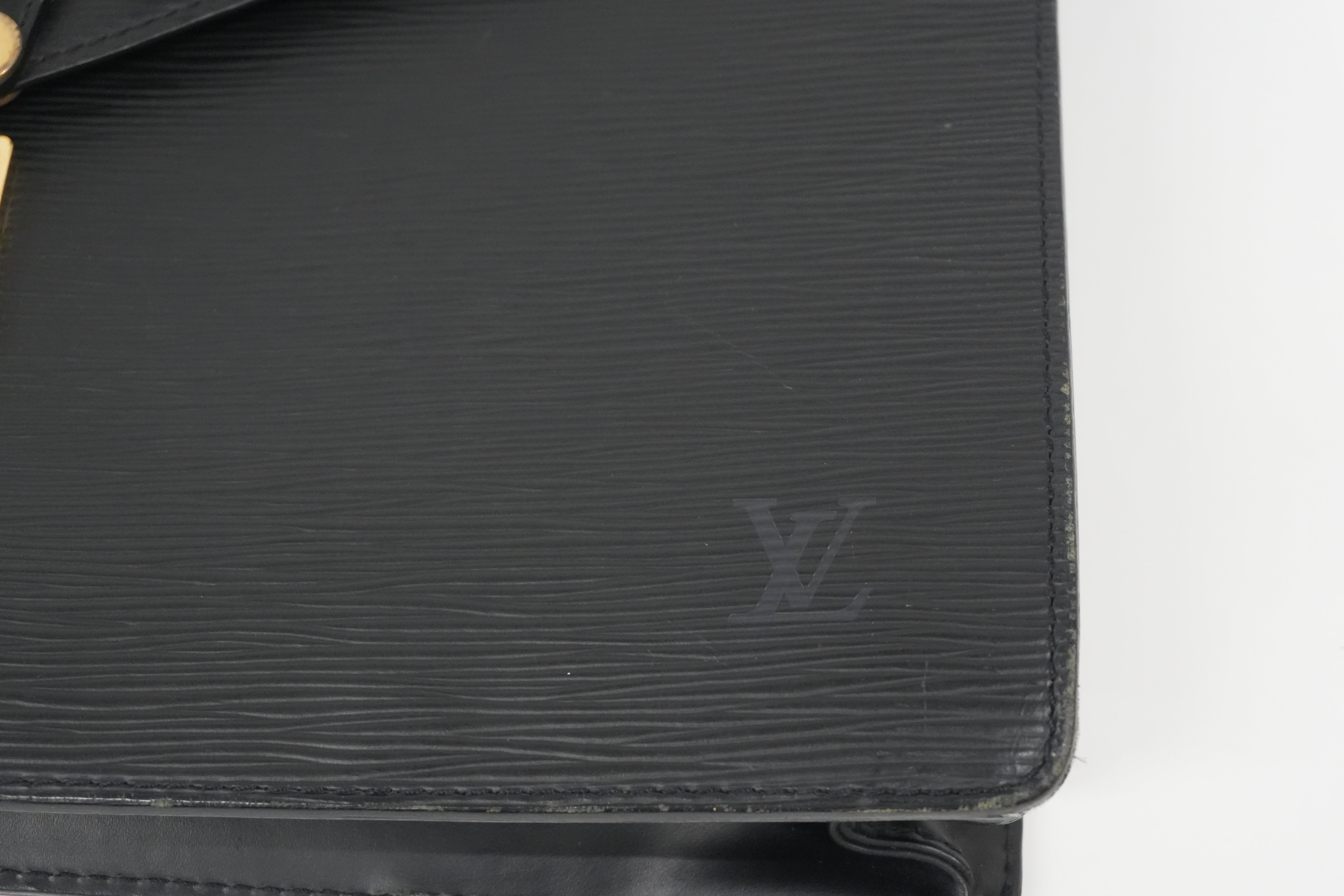 Pre-owned Louis Vuitton Epi Serviette Ambasador Briefcase Black
